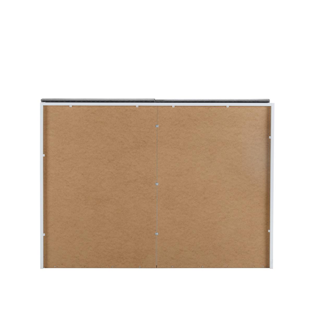 Stauraumbett in Weiß ca. 140x200cm - Weiß/Grau, KONVENTIONELL, Holzwerkstoff/Textil (140/200cm) - Mömax