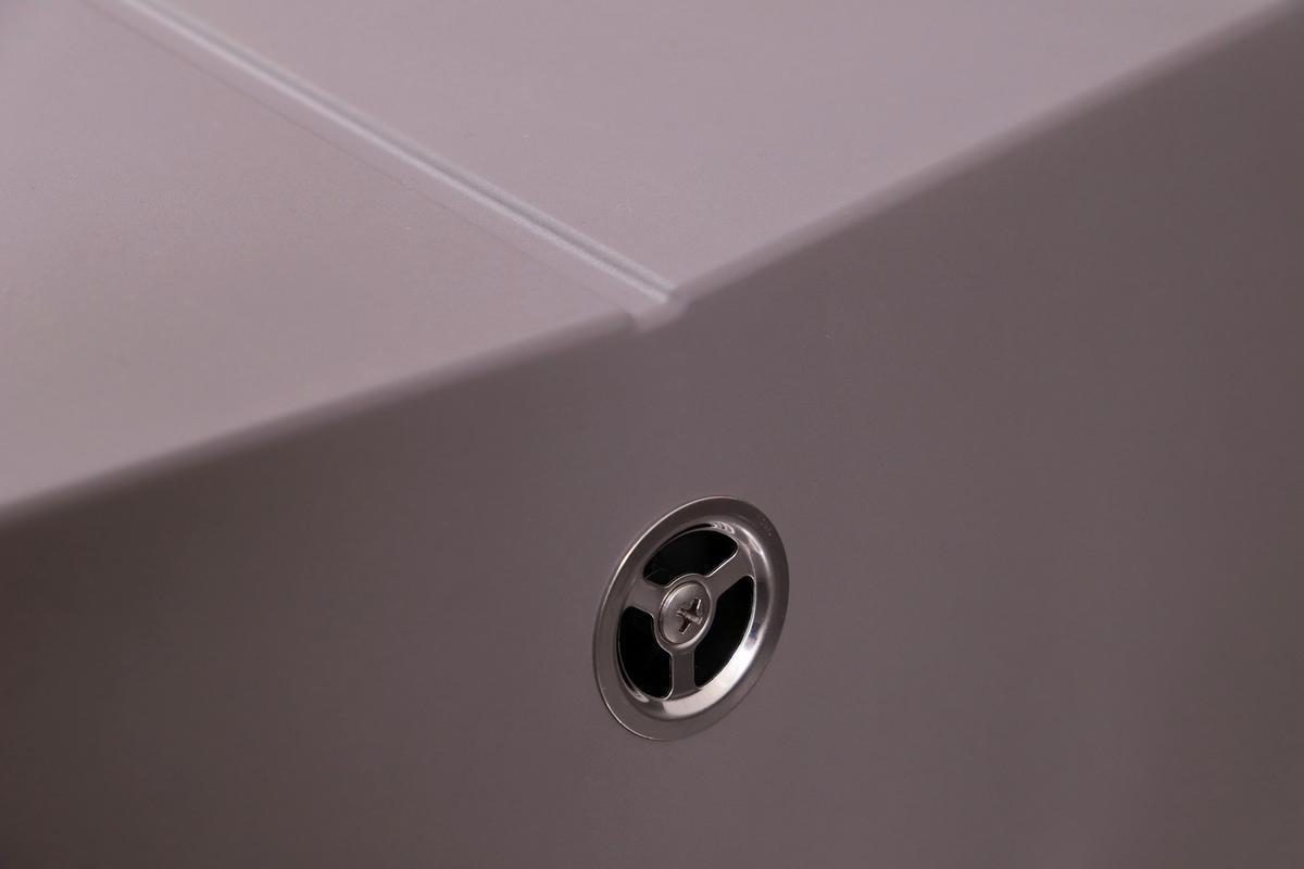 Spüle Cleveland100X50G Grau - Grau, Basics, Glas/Kunststoff (100/21,4/50cm) - Respekta