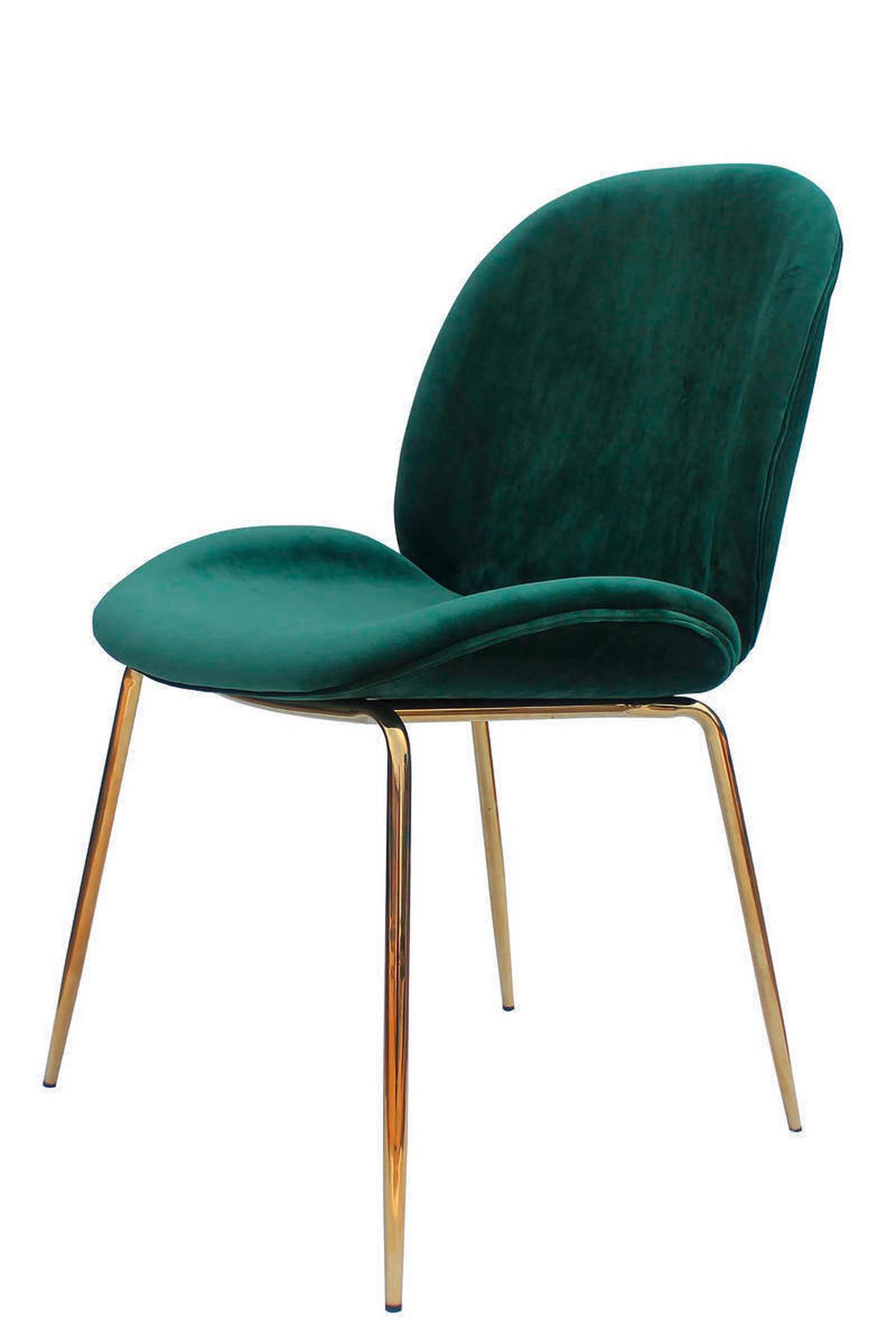 Szék Szett Vni1p - sárgarézszínű/zöld, Modern, műanyag/fém (47/90/59cm) - Kayoom