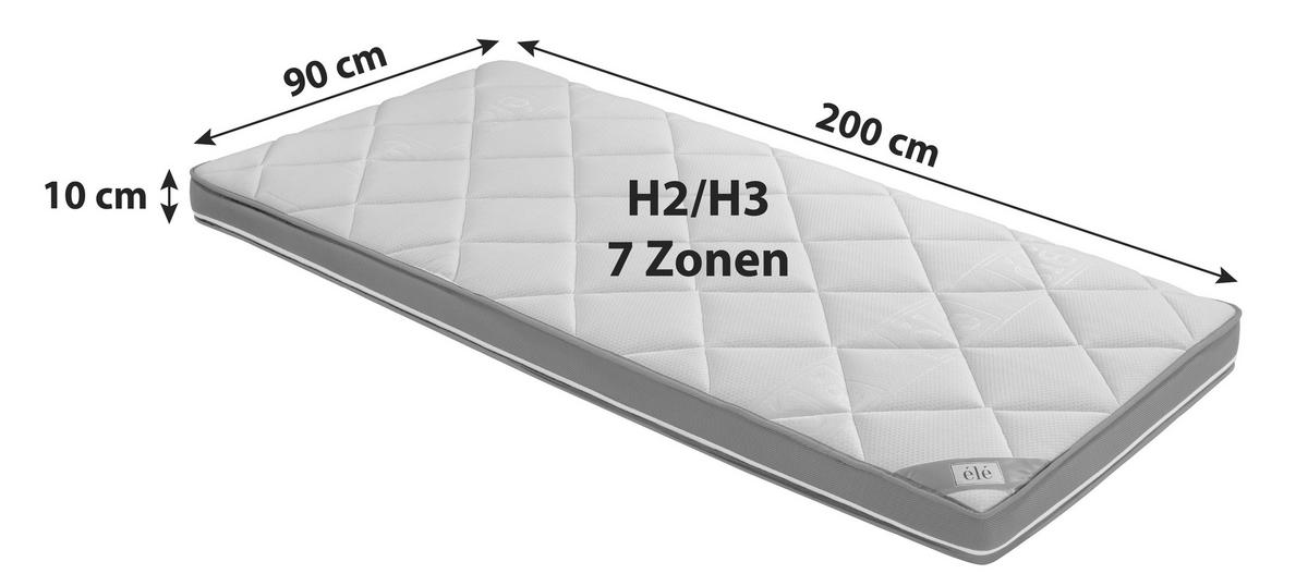 Nadmadrac Luxe H2/h3 - bijela, tekstil (90/200cm) - Ele