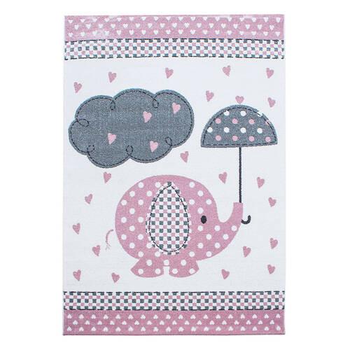 Kinderteppich Kids Grau/Weiß/Pink ca. 120x170cm - Pink/Weiß, Trend, Textil (120/170cm)