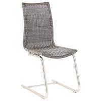 KRZESŁO NA PŁOZIE MARKUS - kolor stalowy/szary, Design, tworzywo sztuczne/metal (43/95,5/57,5cm) - Novel