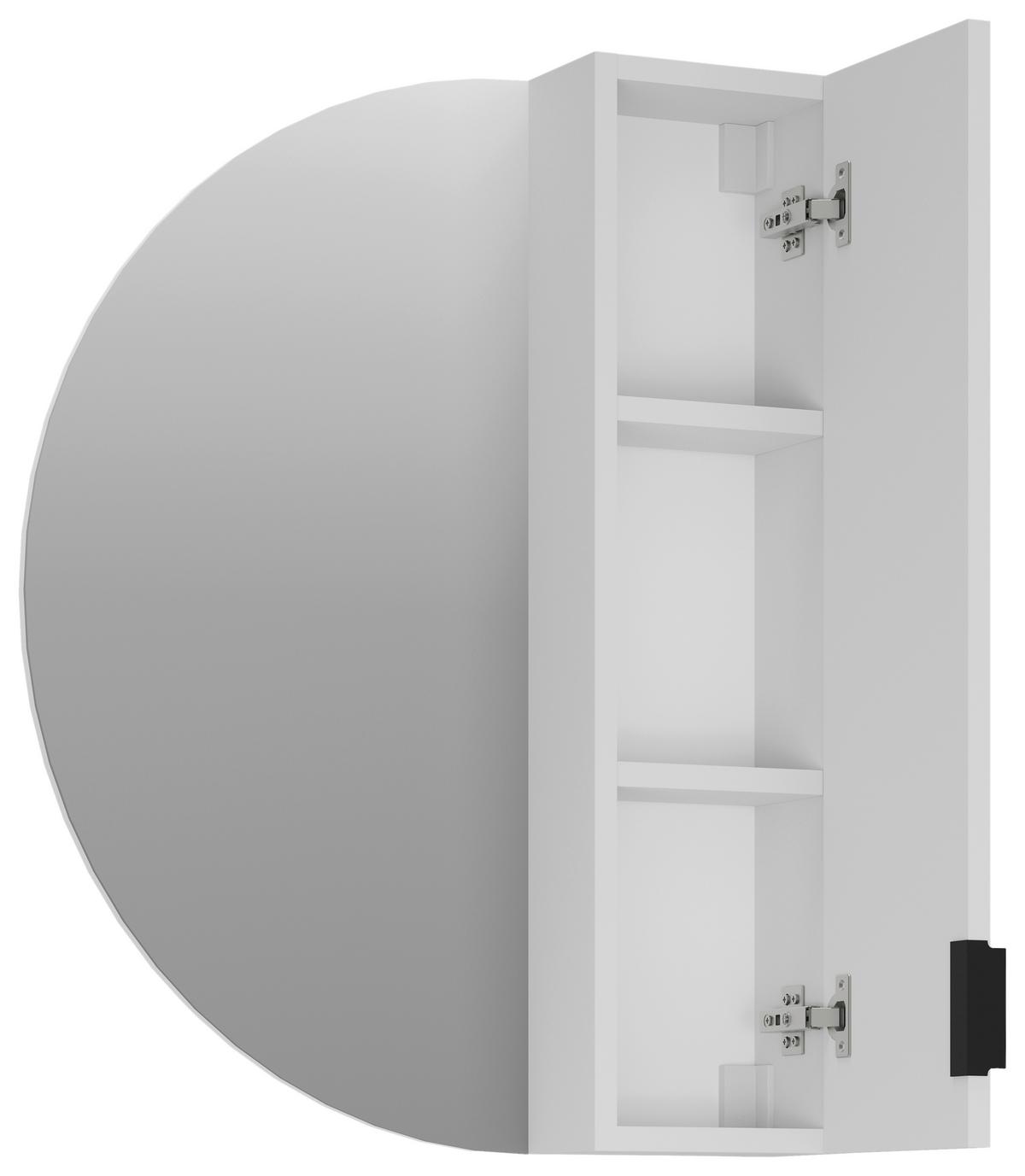 Element S Ogledalom Napoli- Exklusiv- - bijela/crna, Moderno, drvni materijal/metal (60/80/20cm) - Mömax