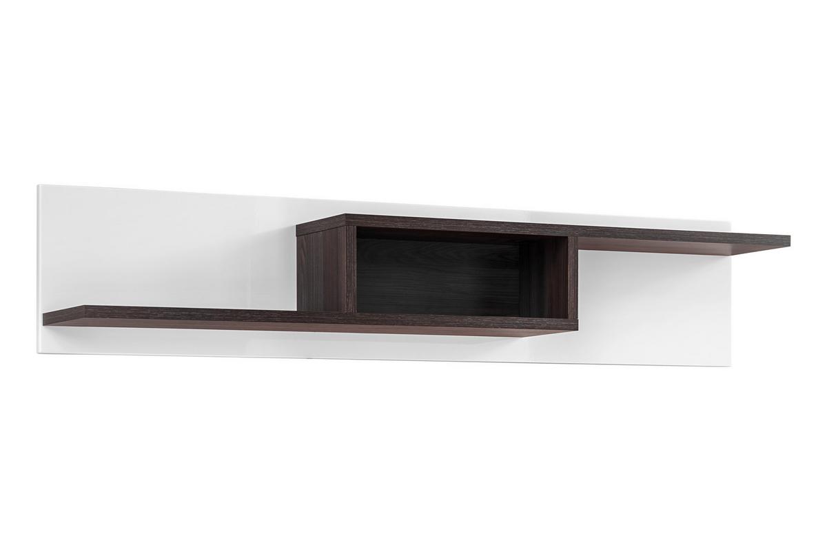 Wohnwand Cross Weiß/Ulmefarben - Ulmefarben/Weiß Hochglanz, MODERN, Holzwerkstoff/Kunststoff (330/195/50cm) - Premium Living