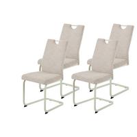 SCHWINGSTUHL-SET TIVOLI S 4ER-SET - Beige/Creme, MODERN, Textil/Metall (45/98/59cm) - MID.YOU