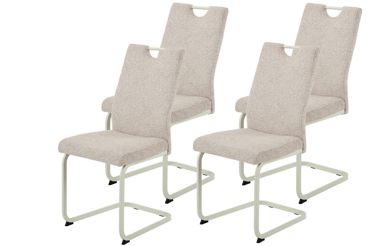 SCHWINGSTUHL-SET TIVOLI S 4ER-SET - Beige/Creme, MODERN, Textil/Metall (45/98/59cm) - MID.YOU