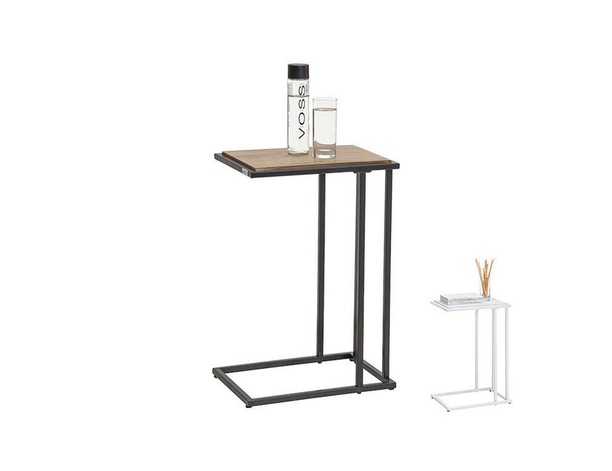 STOLIK BOCZNY PROMO - kolor dębowy/czarny, Design, materiał drewnopochodny/metal (40/30/60cm) - Carryhome