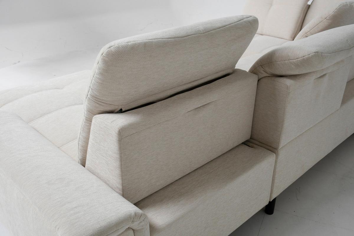 Sarokkanapé Sierra - bézs, Modern, textil (230/364cm) - Mömax
