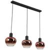 HÄNGLAMPA SCHÖN - svart/kopparfärgad, Modern, metall/glas (86/18/120cm) - Mömax