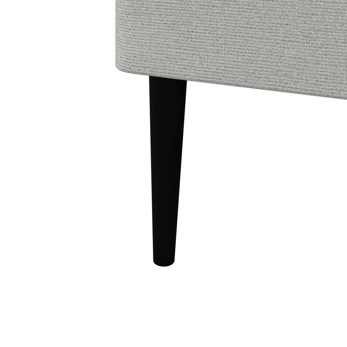 Boxbett Nevada ca. 160x200 cm Hellgrau mit Topper - Hellgrau/Schwarz, Modern, Holz/Textil (160/200cm) - Bessagi