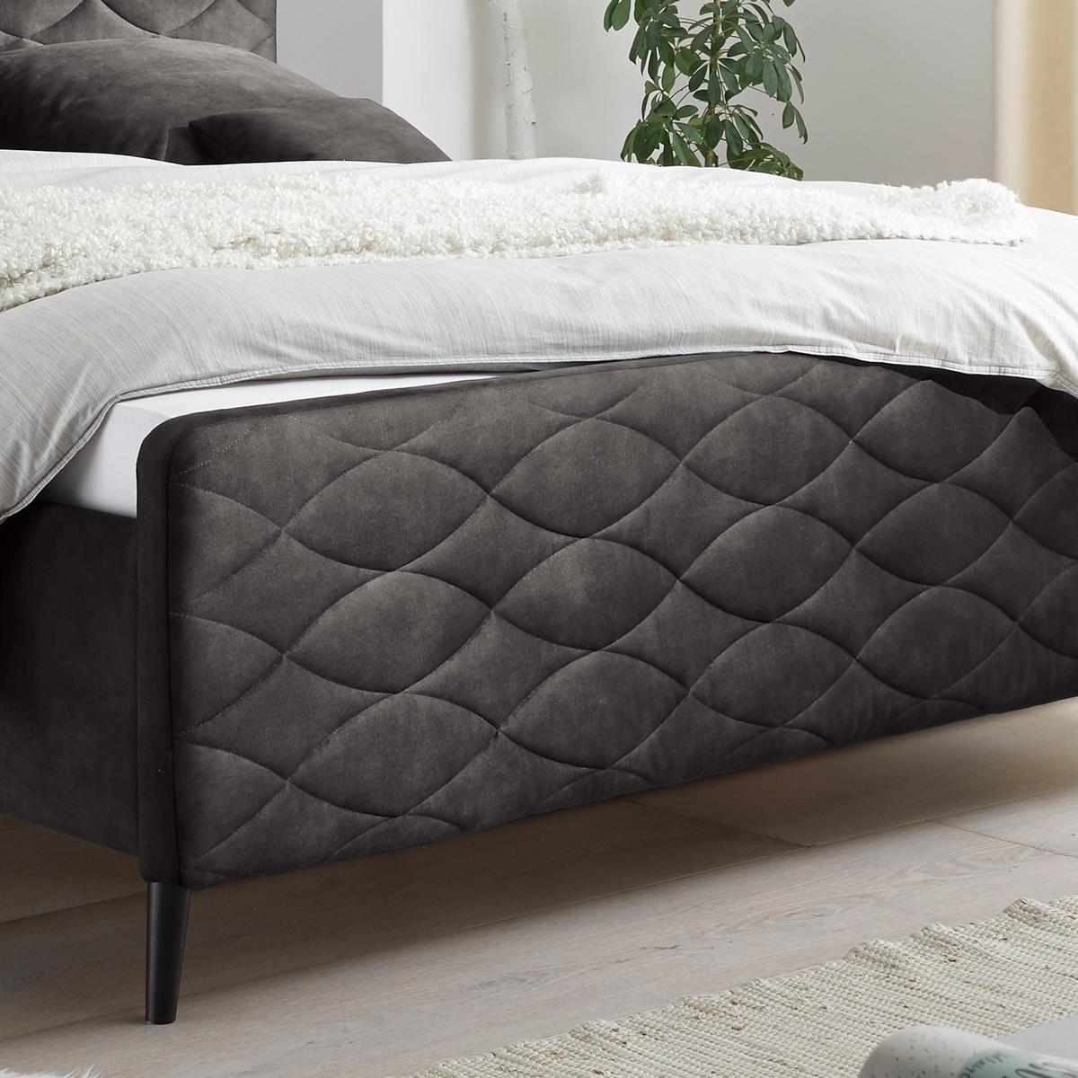 Polsterbett Mario A ca. 180x200 cm Dunkelgrau - Dunkelgrau, Basics, Holz/Holzwerkstoff (180/200cm) - MID.YOU