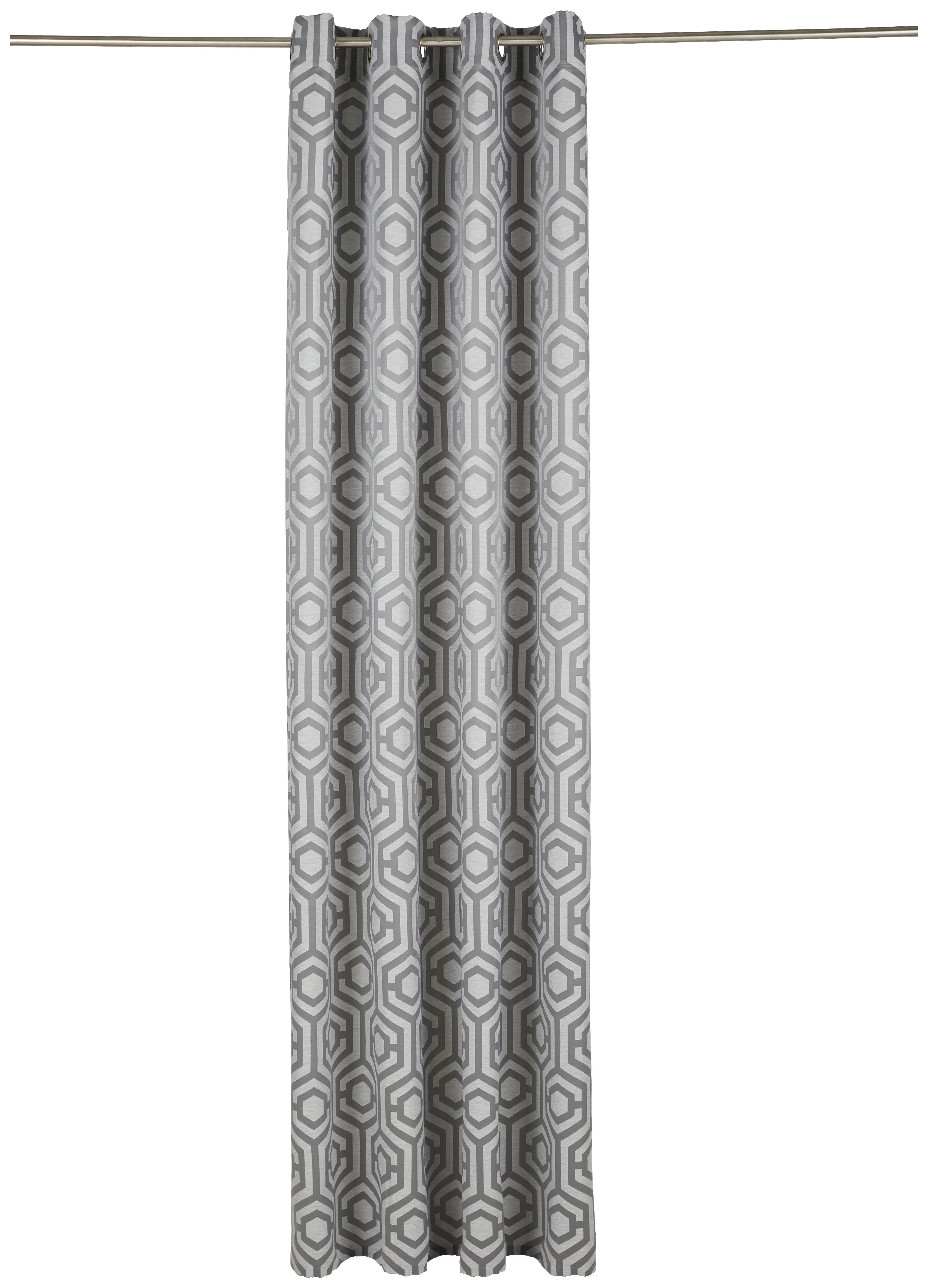 ZASŁONA NA PRZELOTKACH MELLE - antracytowy, Trend, tkanina (137/245cm) - Dieter Knoll
