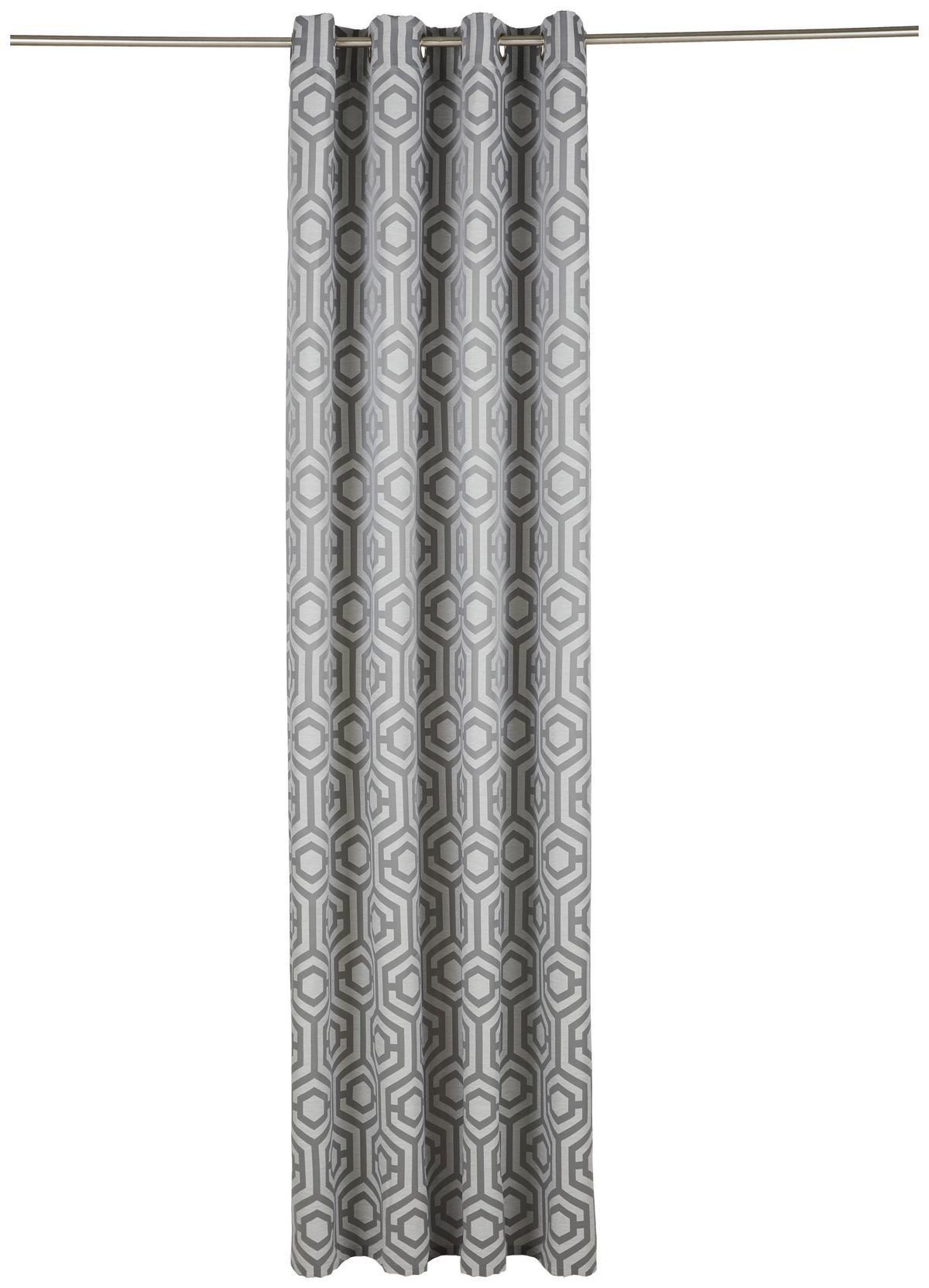 ZASŁONA NA PRZELOTKACH MELLE - antracytowy, Trend, tkanina (137/245cm) - Dieter Knoll
