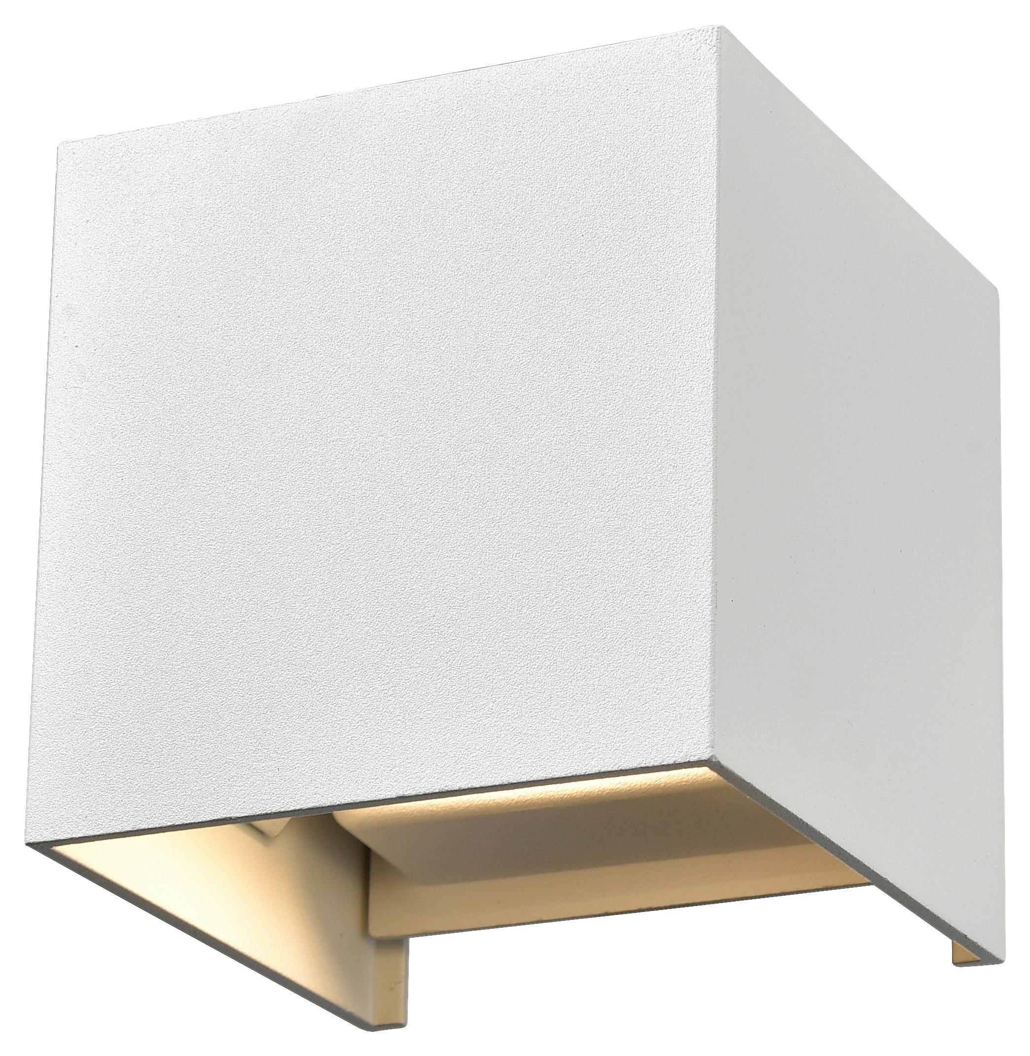 Stenska Led-svetilka Kubik - bela, Trendi, kovina (10cm) - Modern Living