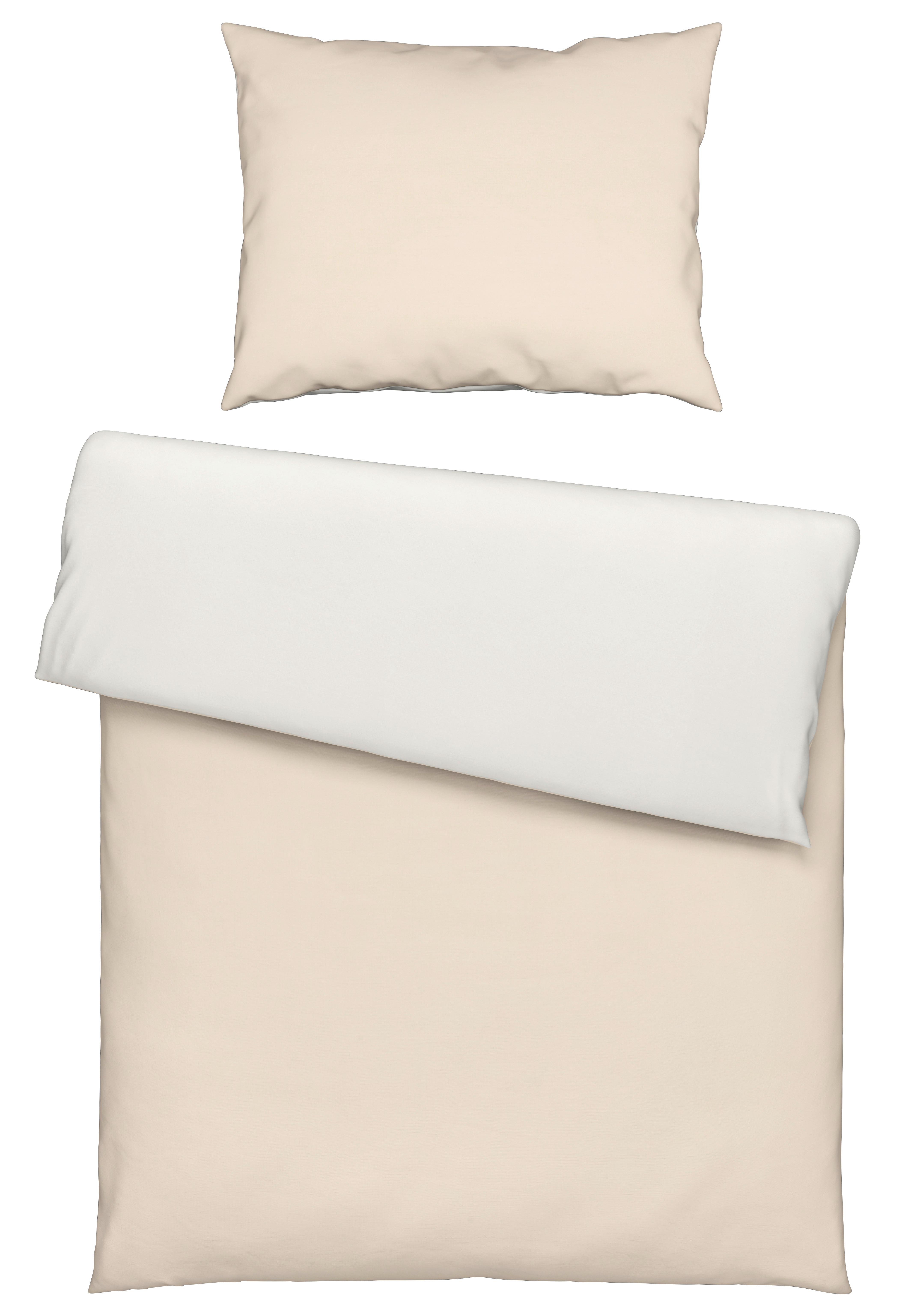 BETTWÄSCHESET ANNIKA - Weiss/Beige, Textil (160/210cm) - Modern Living