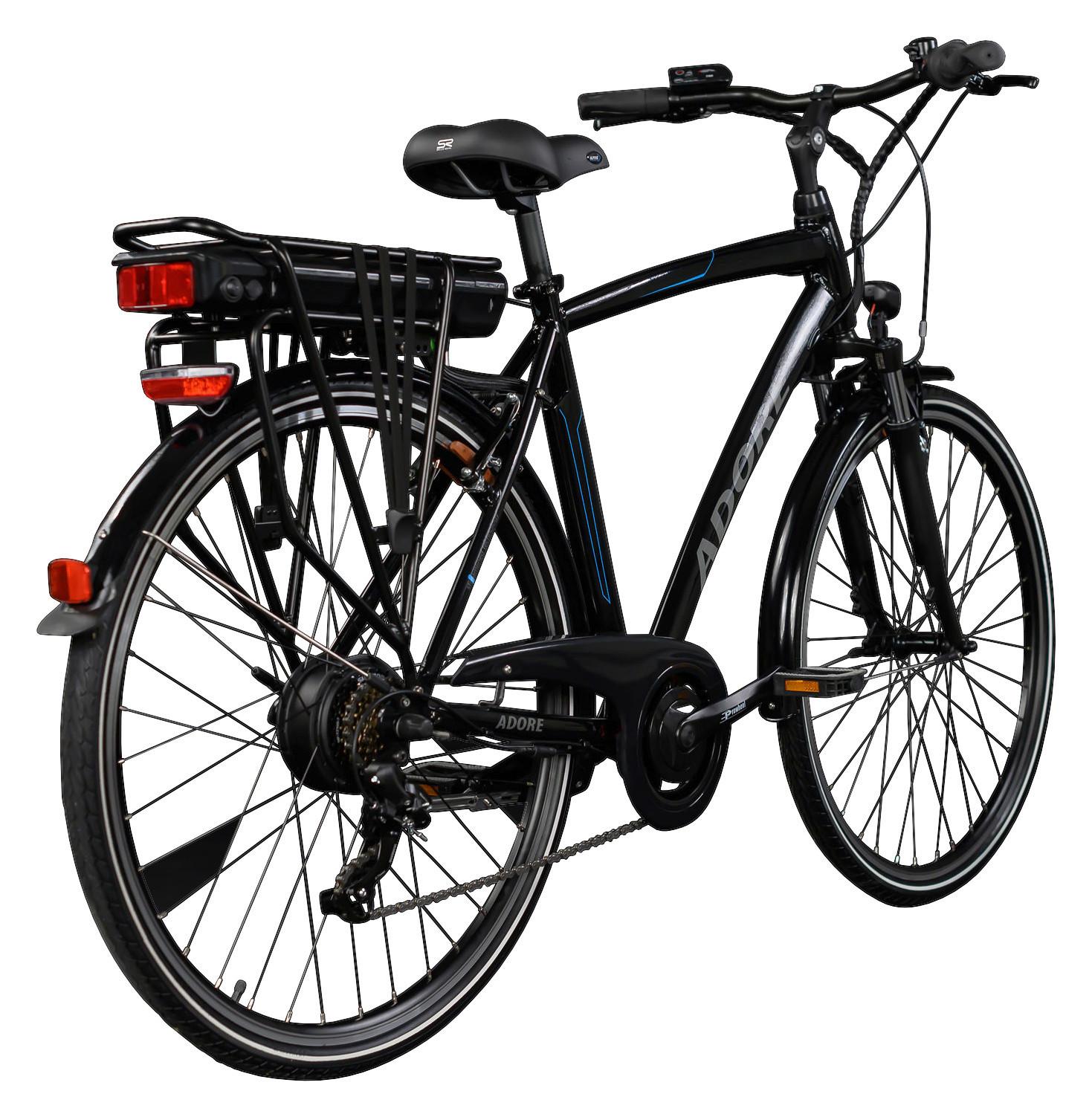 ELEKTROFAHRRAD Alu-city Herren Adore 28" 113e - Schwarz, MODERN, Metall