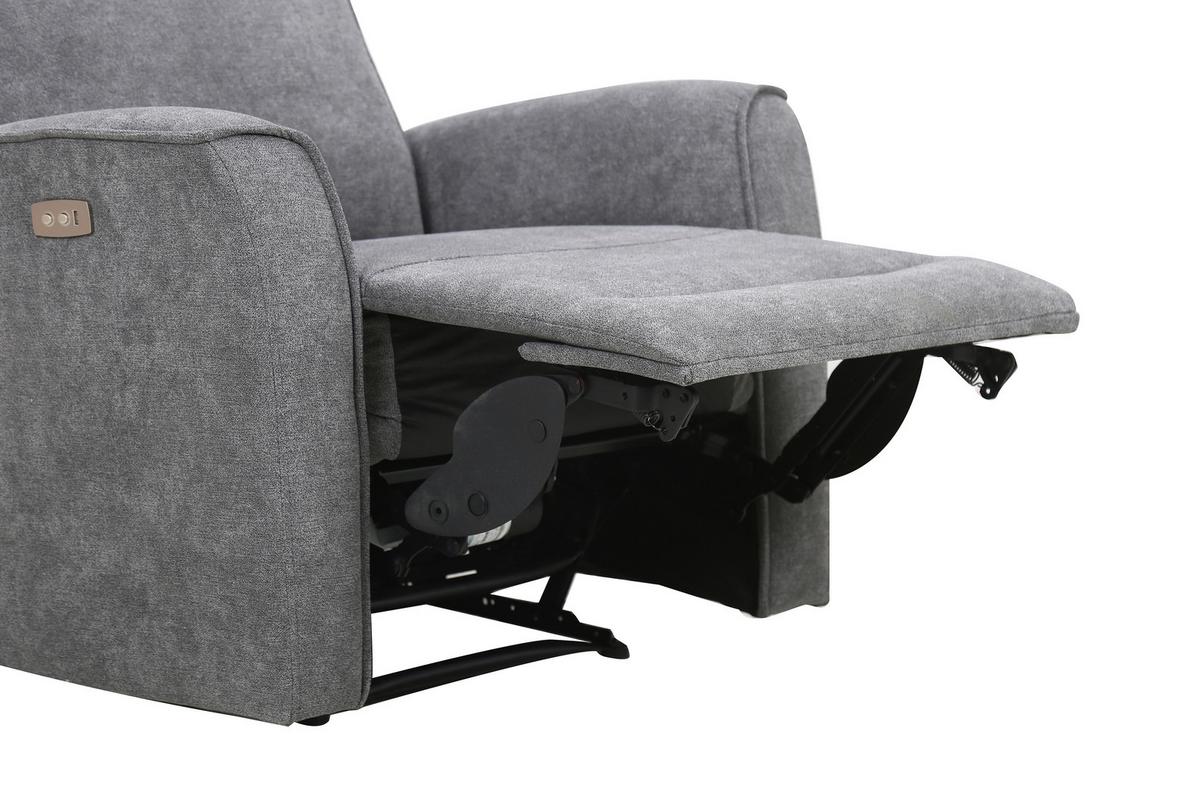 Fotelja S Relaks Mehanizmom Leon - siva/crna, Konvencionalno, tekstil/plastika (85/105/97cm) - Mömax