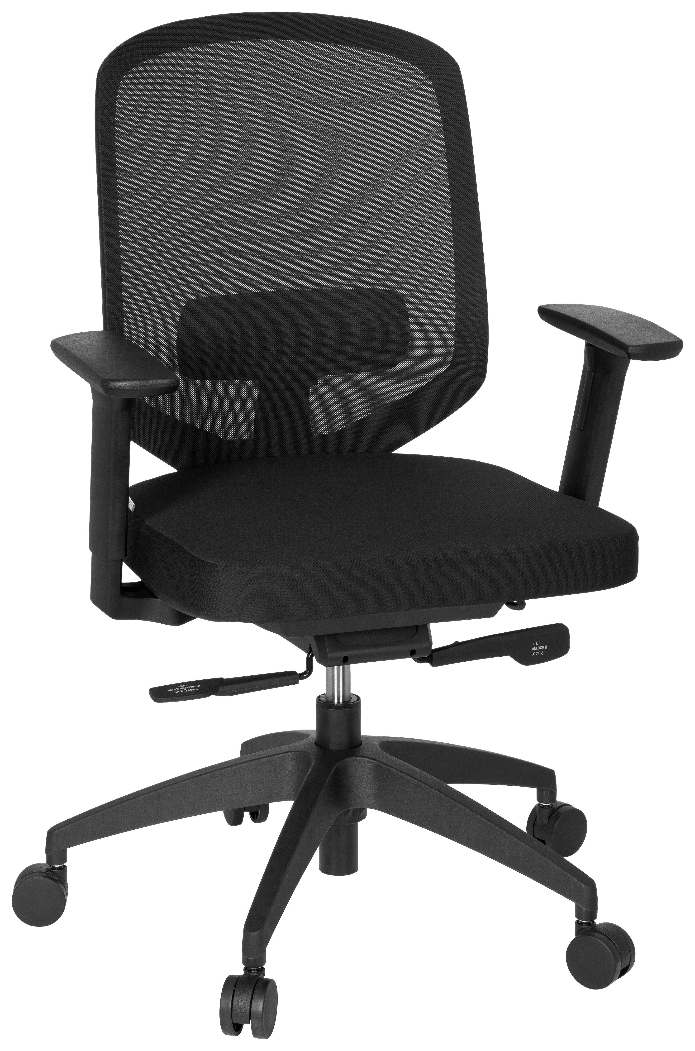 Pisarniški Stol Delight Pro, Črna - črna, Moderno, umetna masa/tekstil (56/105/47cm) - MID.YOU