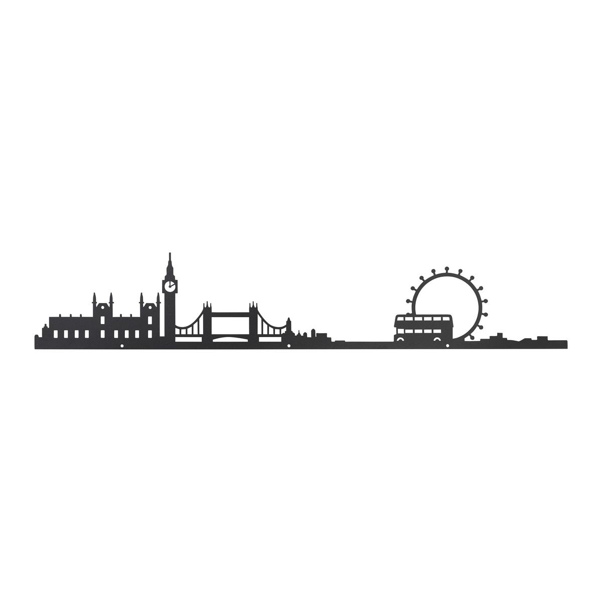 Stenska Dekoracija Skyline - črna, Konvencionalno, kovina (55/10cm) - Modern Living