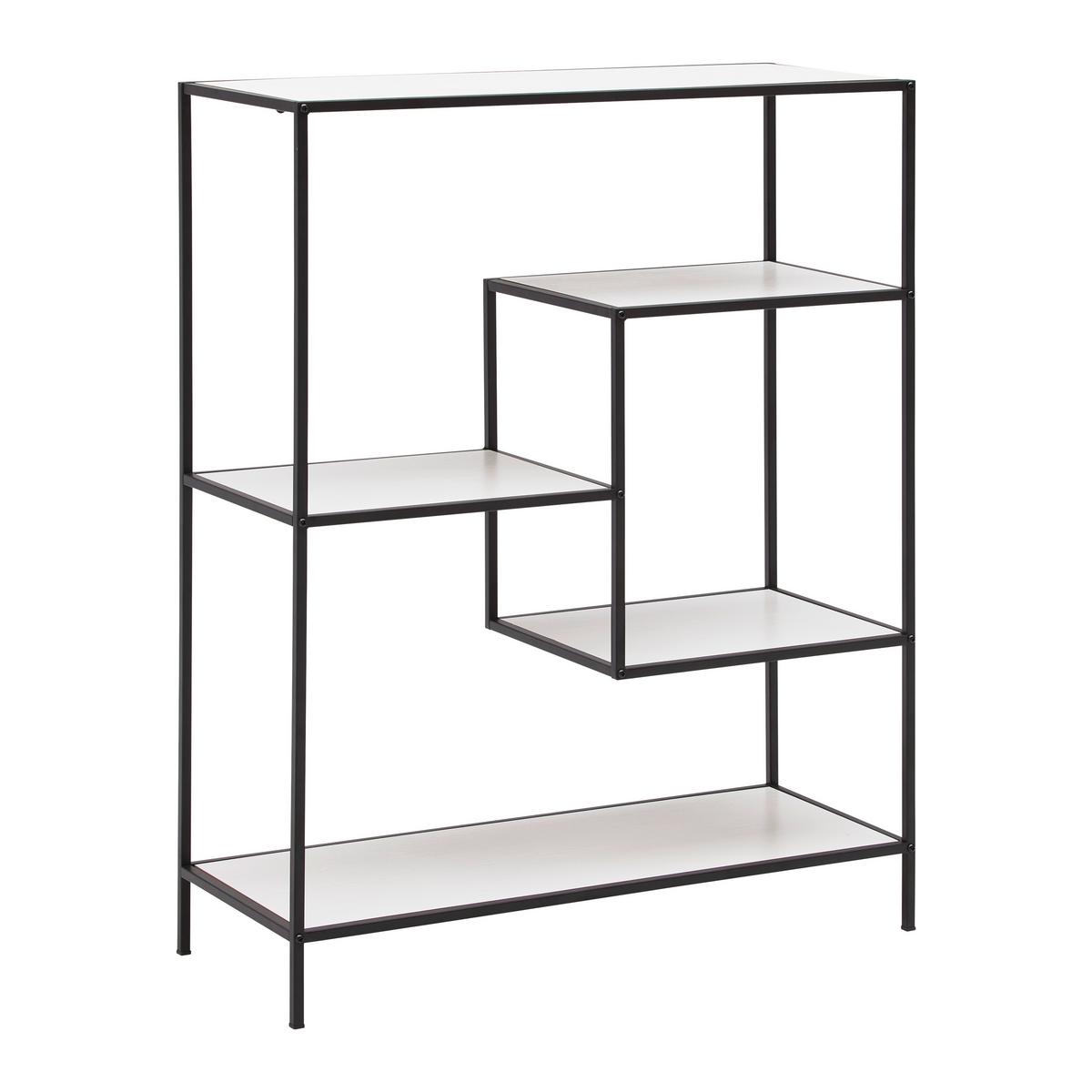 Regal Paxton II Schwarz/Weiß - Schwarz/Weiß, MODERN, Holzwerkstoff/Metall (76/95/30cm) - Mömax