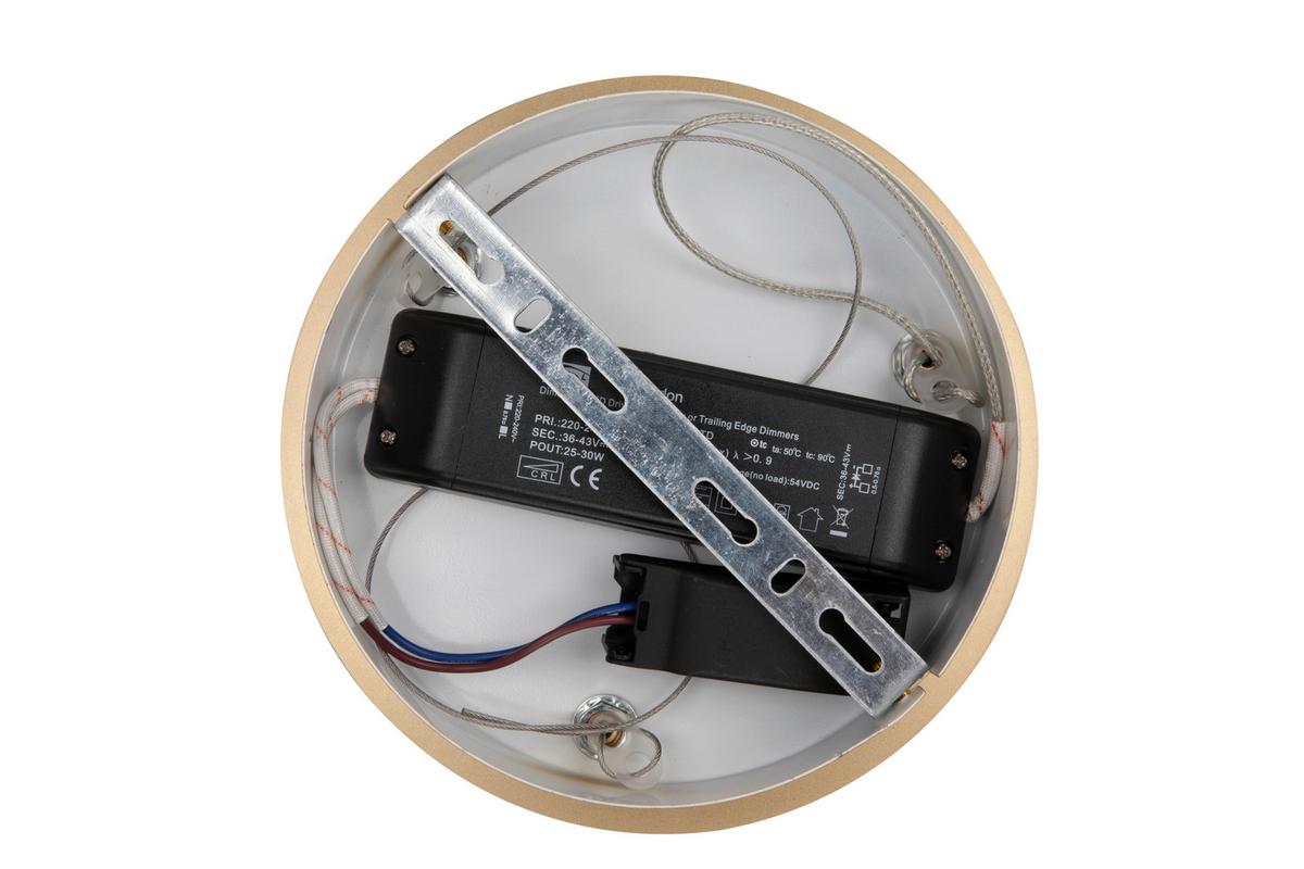 LAMPA WISZĄCA LED FERRARA - kolor złoty, Design, metal (60/150cm) - Glandor