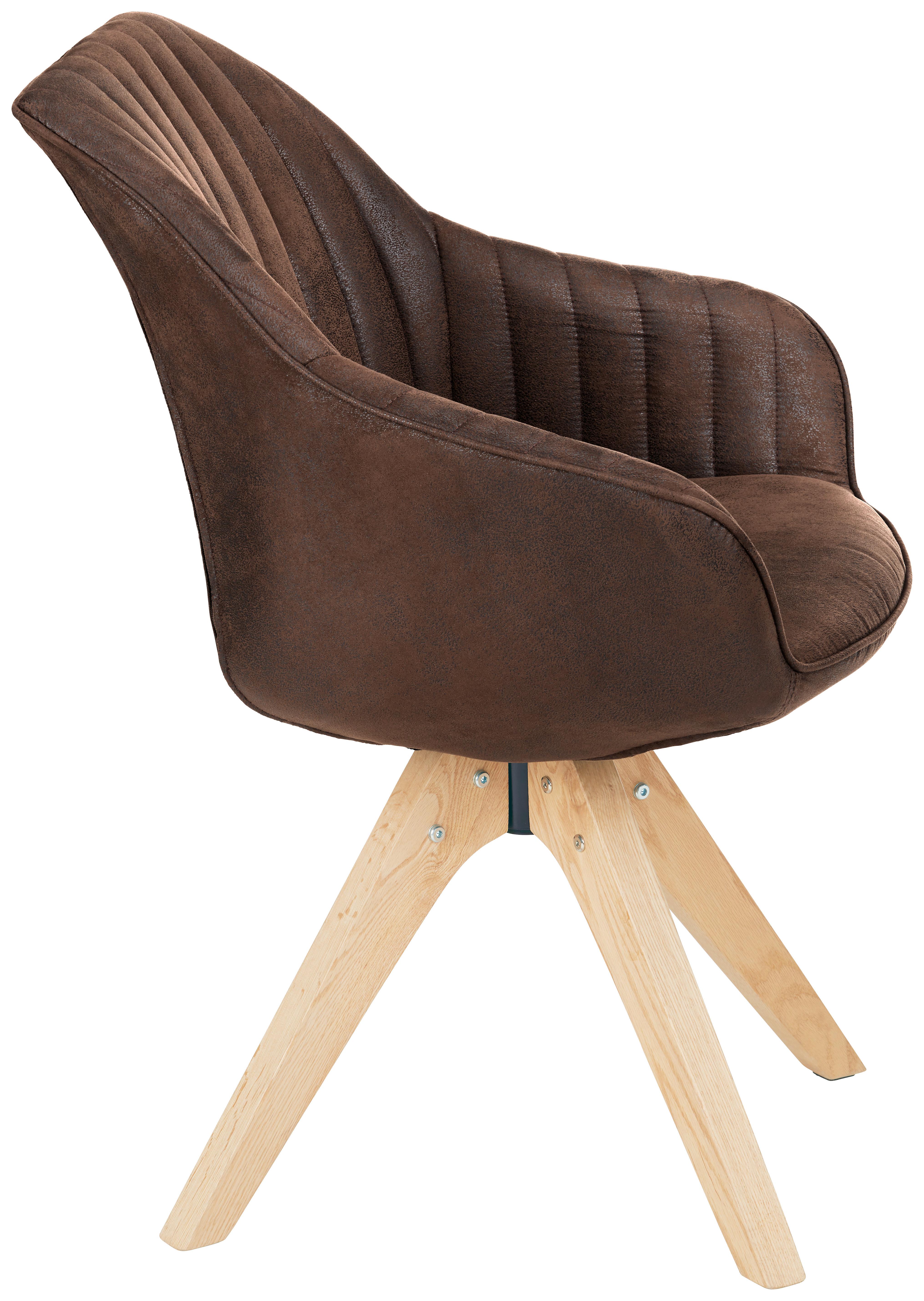 Stol Chill, Temno Rjava - barve hrasta/temno rjava, tekstil/les (60/83/65cm) - Premium Living