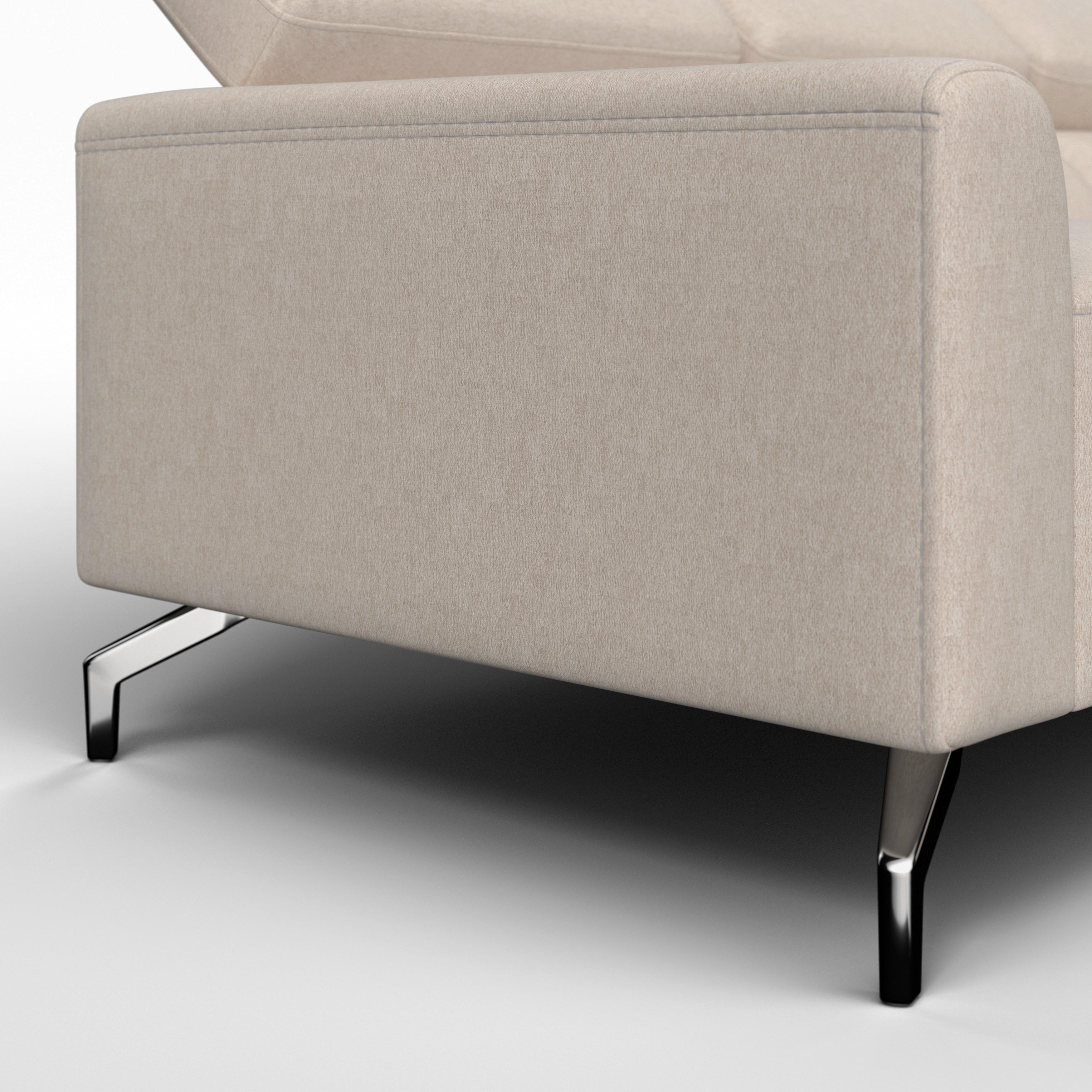 HÖRNSOFFA FIBU - beige/silver, Modern, metall/trä (211/146cm) - Bessagi Home