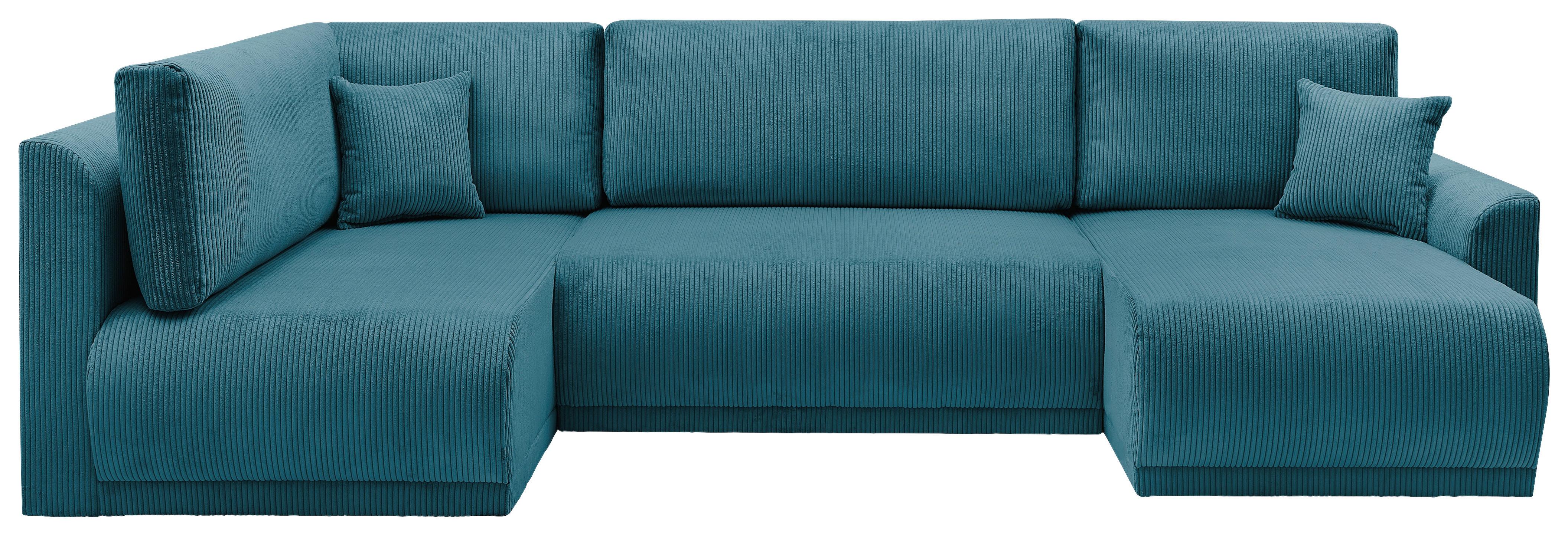 Coltar KIM U - turcoaz, Modern, lemn (146/313/160cm) - Modern Living