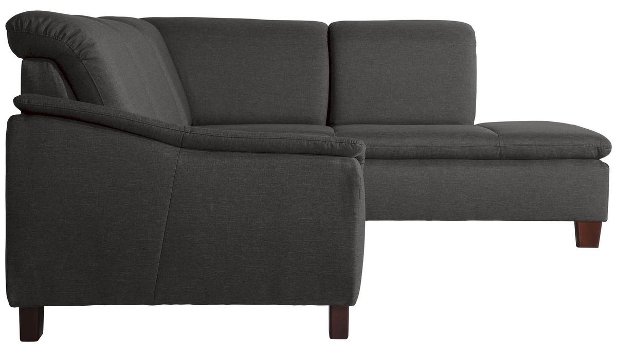 ECKSOFA AARON - Anthrazit/Nussbaumfarben, Design, Holz/Textil (247/187cm) - Max Winzer