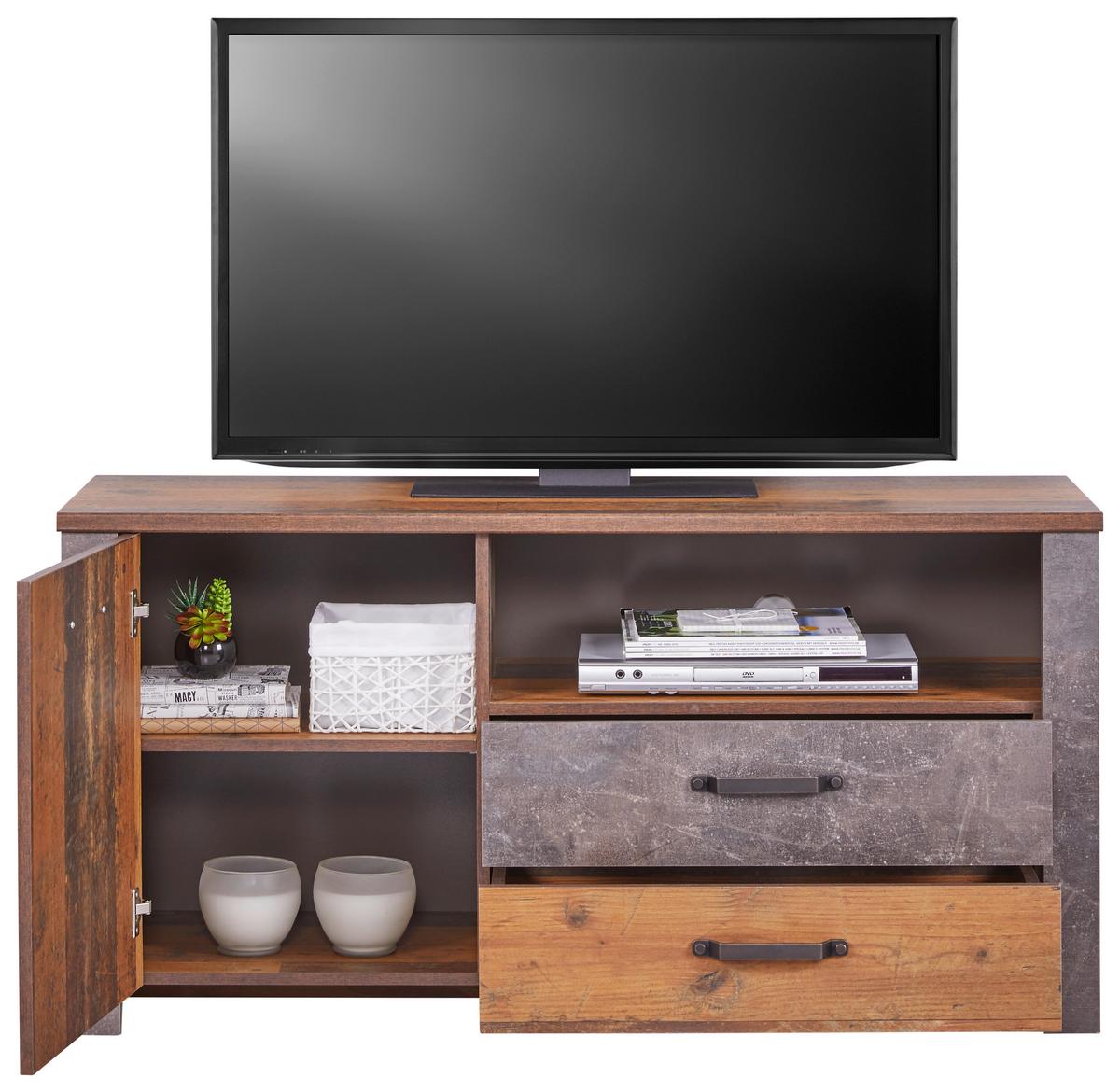 Tv Komoda Ontario - boje hrasta/tamno siva, Trend, drvni materijal/plastika (131/67,7/41,5cm) - Modern Living