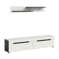 Dnevni Regal Canu, Bela, Siva, 2-Delni - temno siva/črna, Design, umetna masa/leseni material (170/38/33cm) - Livetastic