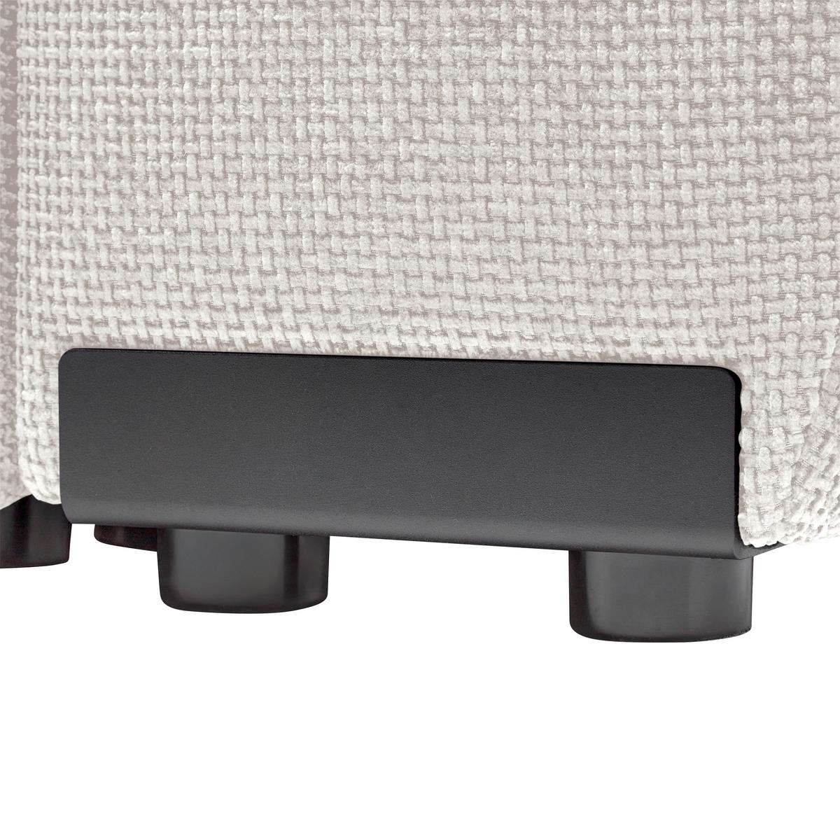 Wohnlandschaft Bolonia Creme - Schwarz Hochglanz/Creme, MODERN, Textil/Metall (166/93/273cm) - Mömax