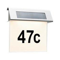 LED-Außenleuchte Solar House Number max. 0,2 Watt - Edelstahlfarben/Weiß, Basics, Metall (23/22/6cm) - Paulmann
