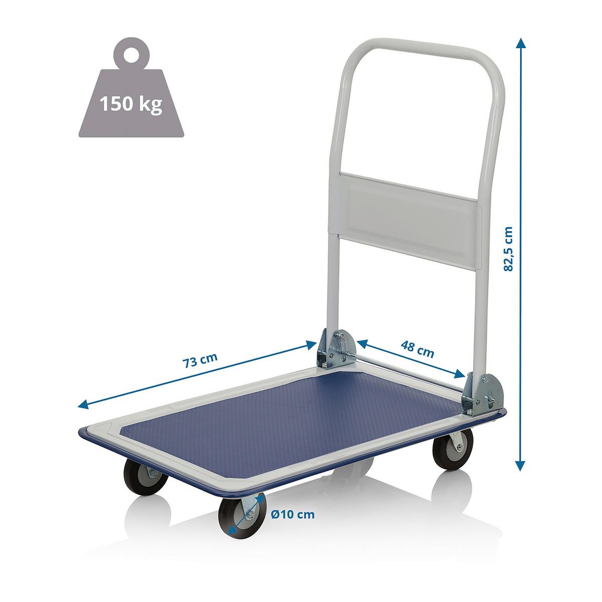 Transportni Voziček Carry, Modra, Bela - modra/bela, Basics, kovina (48/82,5/73cm) - MID.YOU