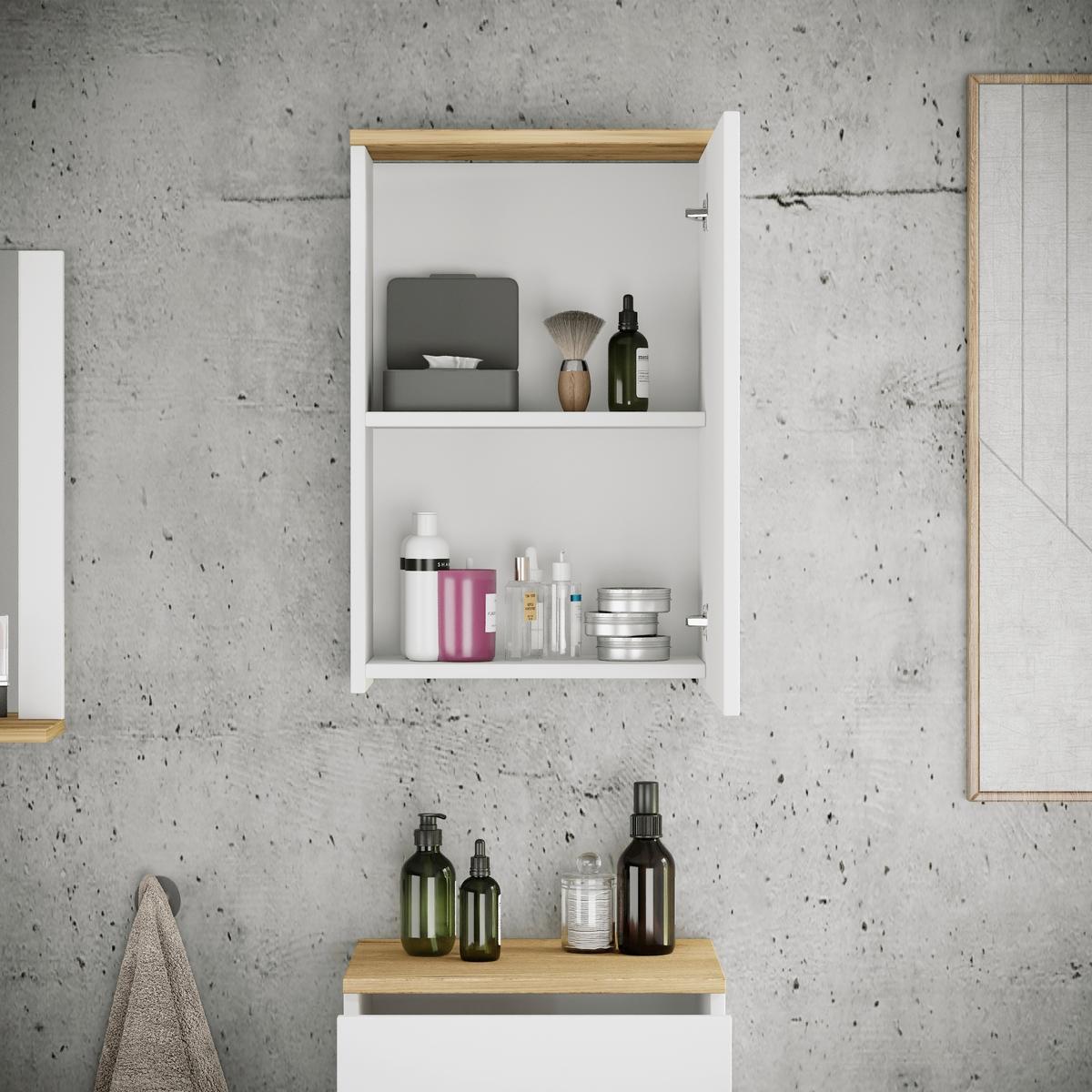 Hängeschrank Cosila - Honigeiche/Weiss, Trend, Holzwerkstoff (40/59/22cm) - MID.YOU