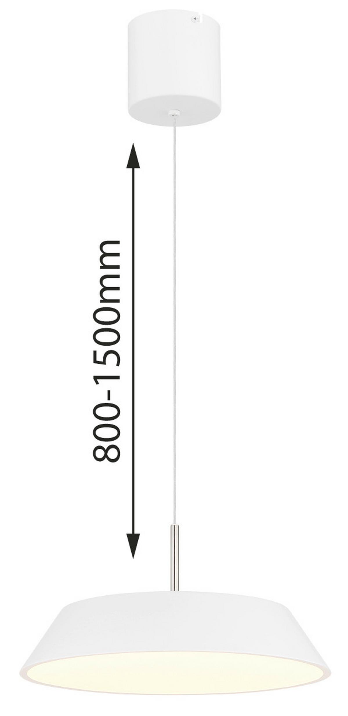 Led-hängeleuchte 15947w Silena - Weiss/Nickelfarben, Basics, Kunststoff/Metall (40/180cm) - Globo