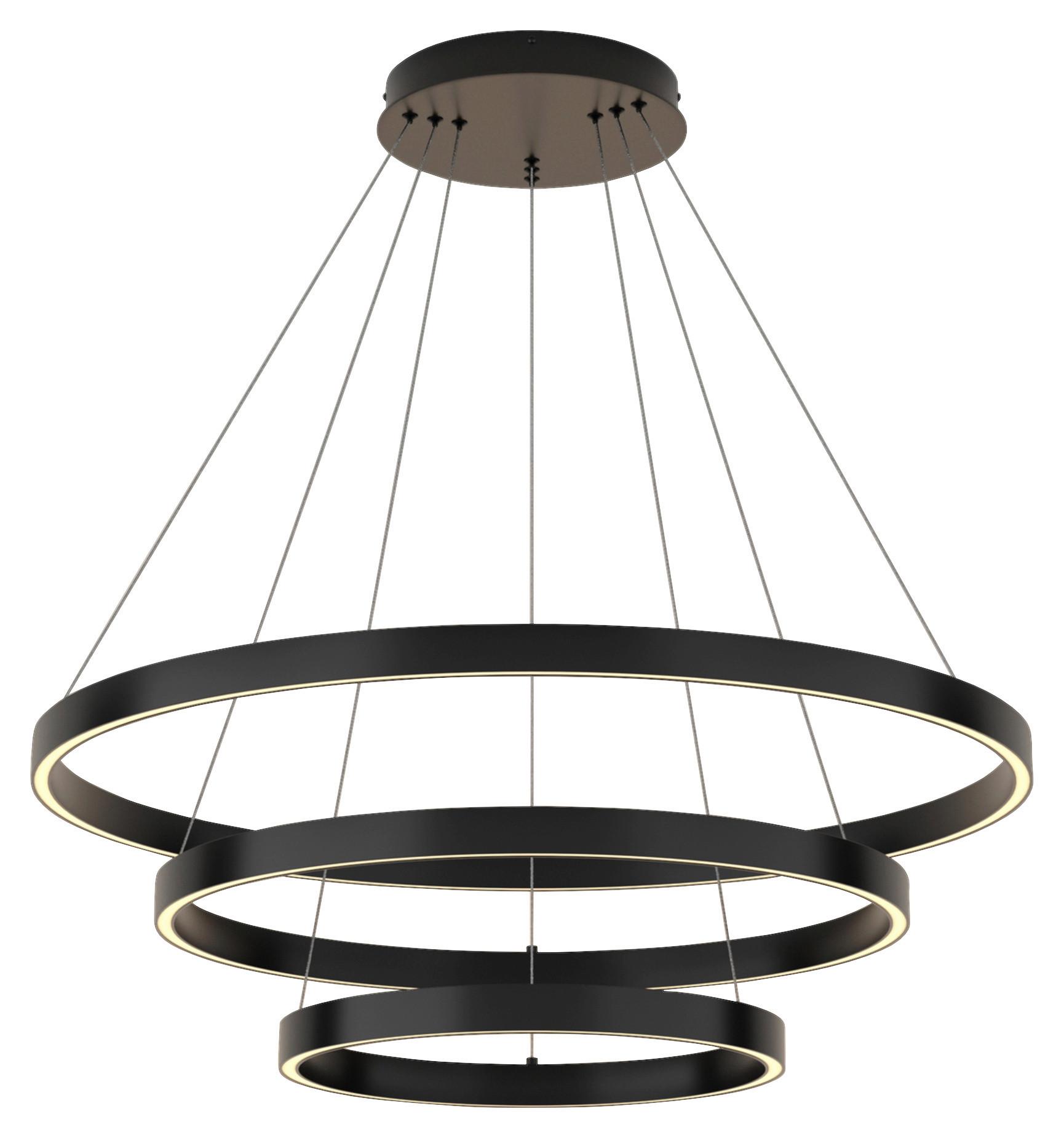 Pendelleuchte Rim Schwarz max. 115 Watt - Schwarz, Basics, Metall (80/100/80cm) - MAYTONI