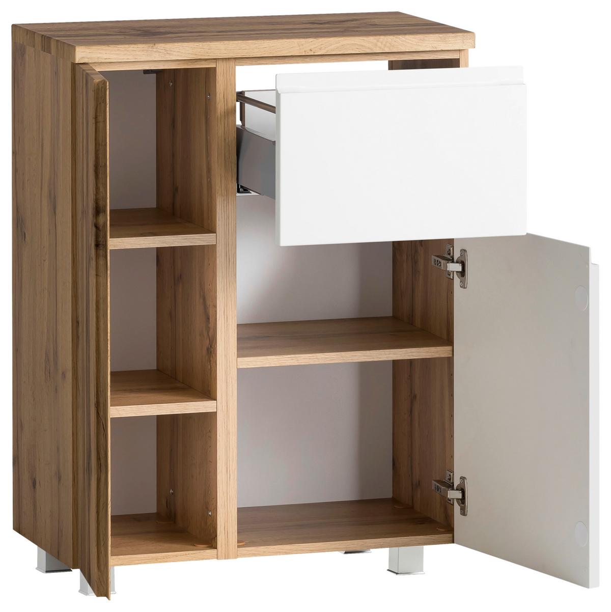 Unterschrank "Varese" VARESE - Eiche Wotan/Weiß, MODERN, Holzwerkstoff (65/79/35cm) - Held
