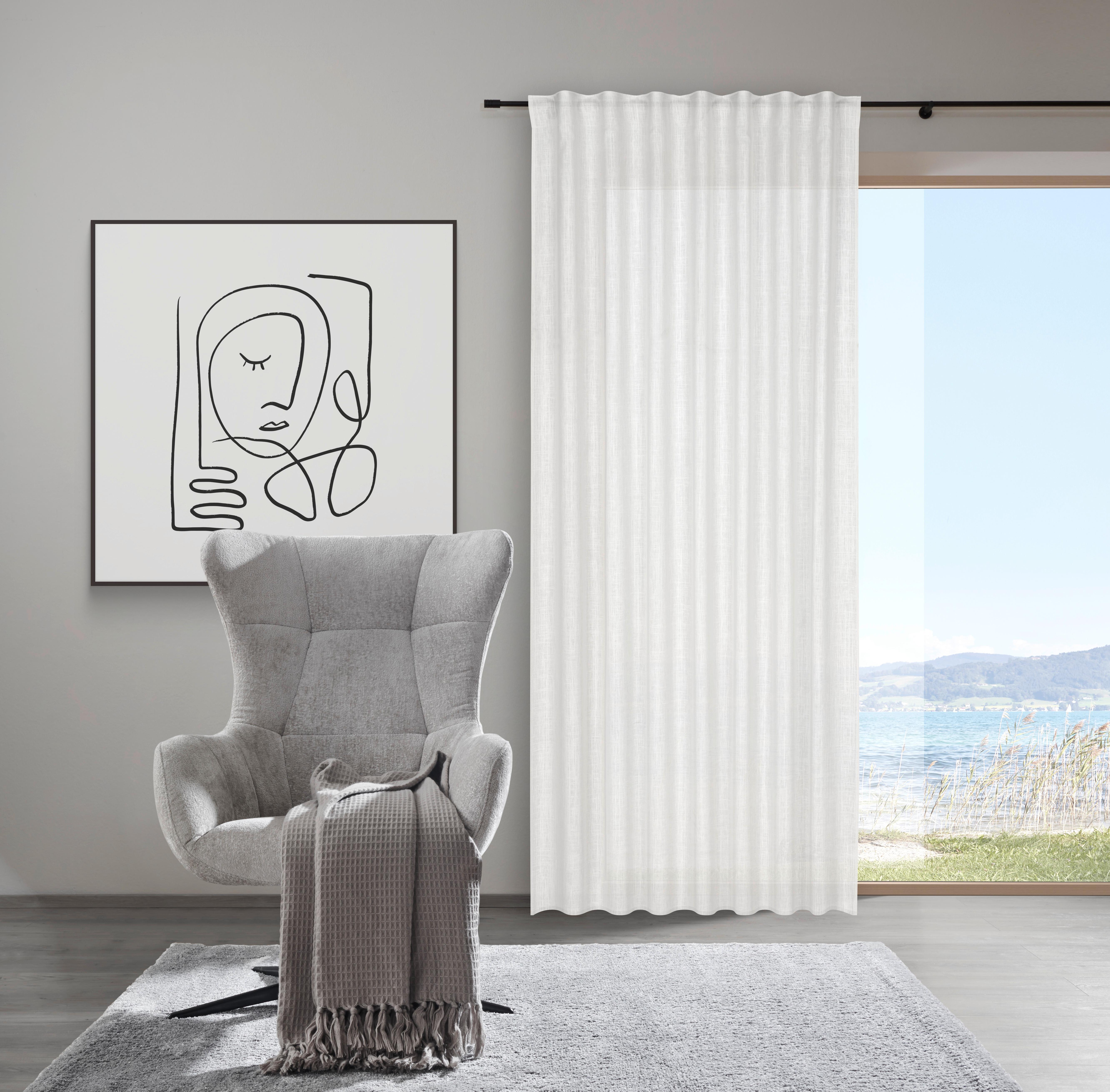 GARDINLÄNGD LINA - vit, textil (140/255cm) - Premium Living
