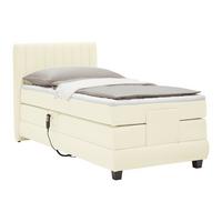 Boxspringbett Dixon Ecru ca. 90x200cm - Ecru/Schwarz, KONVENTIONELL, Holz/Holzwerkstoff (90/200cm) - Premium Living