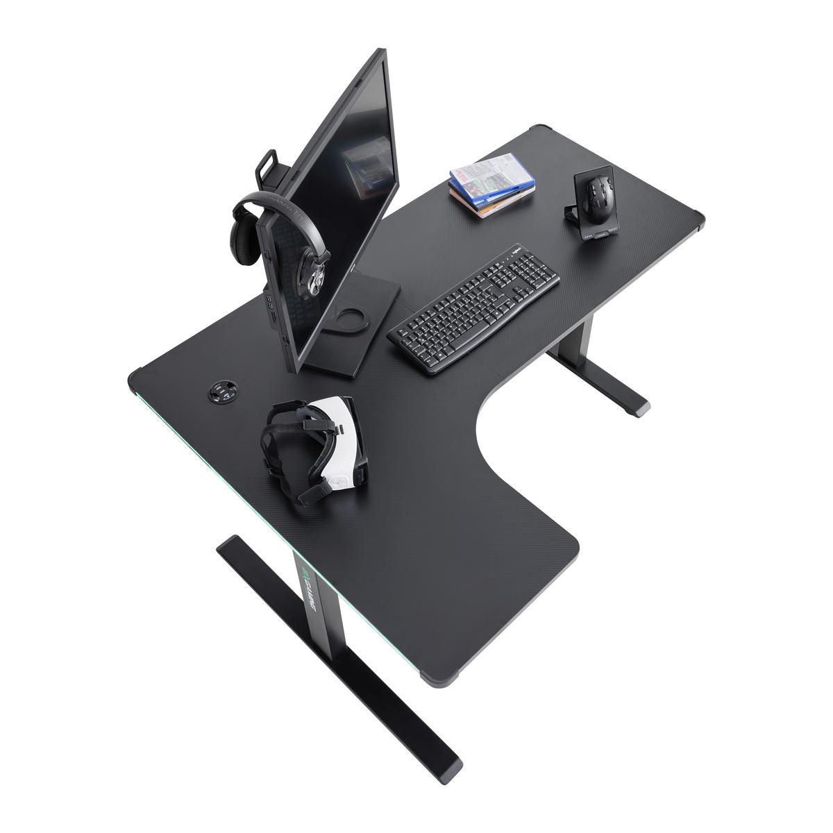 Radni Stol Zocker Ii - crna, Moderno, drvni materijal/metal (140/75/60-100cm) - Modern Living