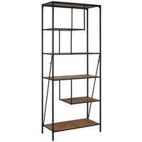 Regal in Naturfarben/Schwarz - Schwarz/Naturfarben, Modern, Holzwerkstoff/Metall (77/185/35cm) - Mömax