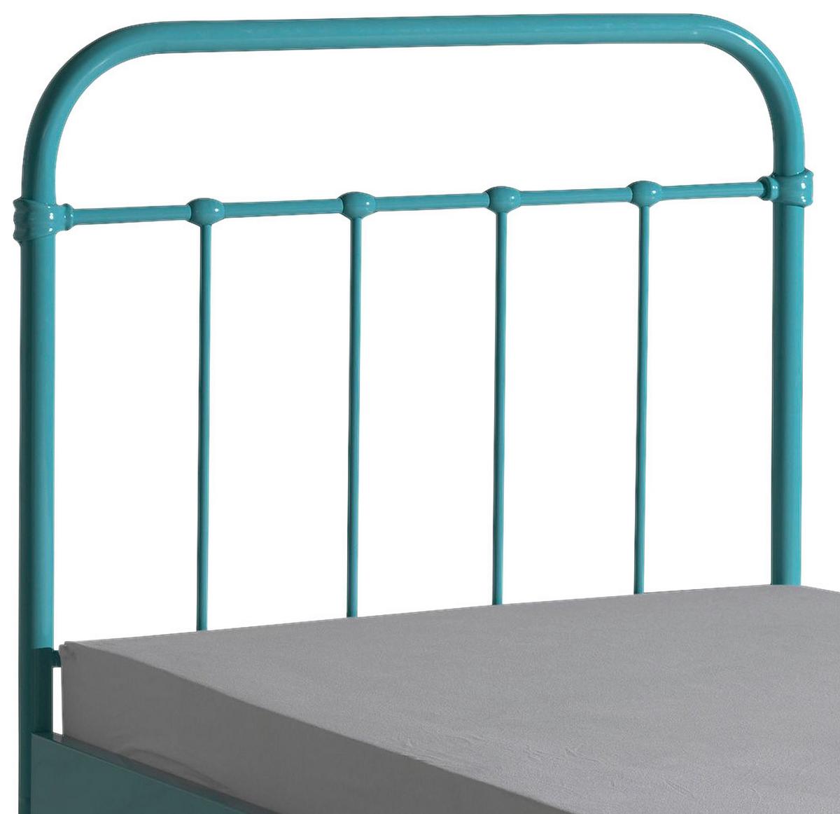 Kinder-/Juniorbett New York ca. 90x200 cm Türkis - Türkis, ROMANTIK / LANDHAUS, Metall (90/200cm) - MID.YOU