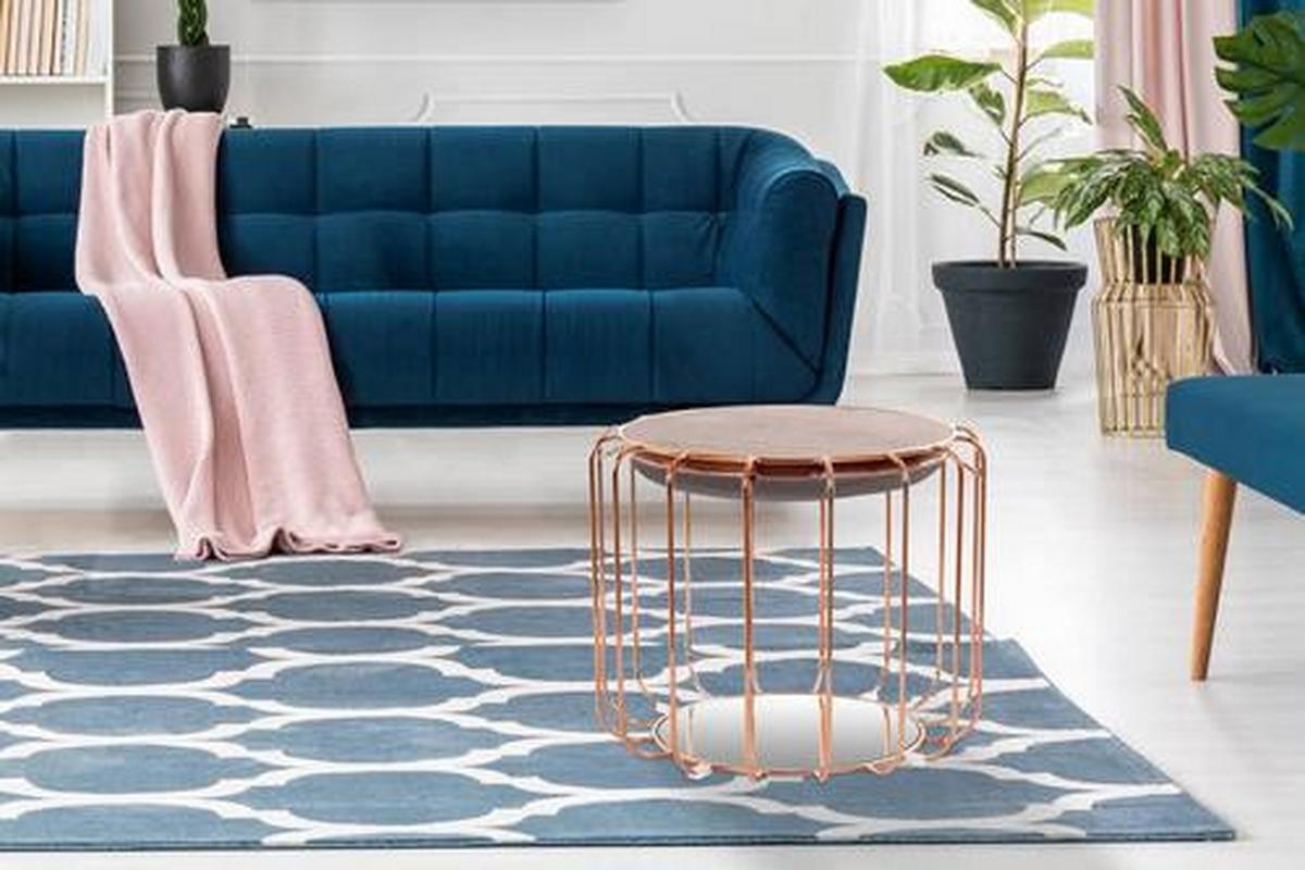 BEISTELLTISCH NBLSY - Grau/Kupferfarben, Basics, Glas/Holzwerkstoff (50/50/45cm) - Kayoom