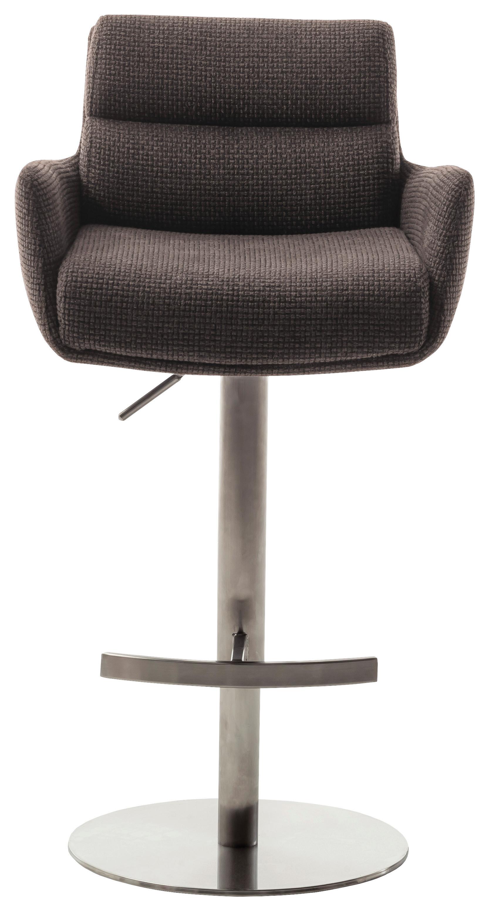 STOŁEK BAROWY LEXINGTON - kolor stalowy/cappuccino, Design, metal/tkanina (54/84/52cm) - Dieter Knoll