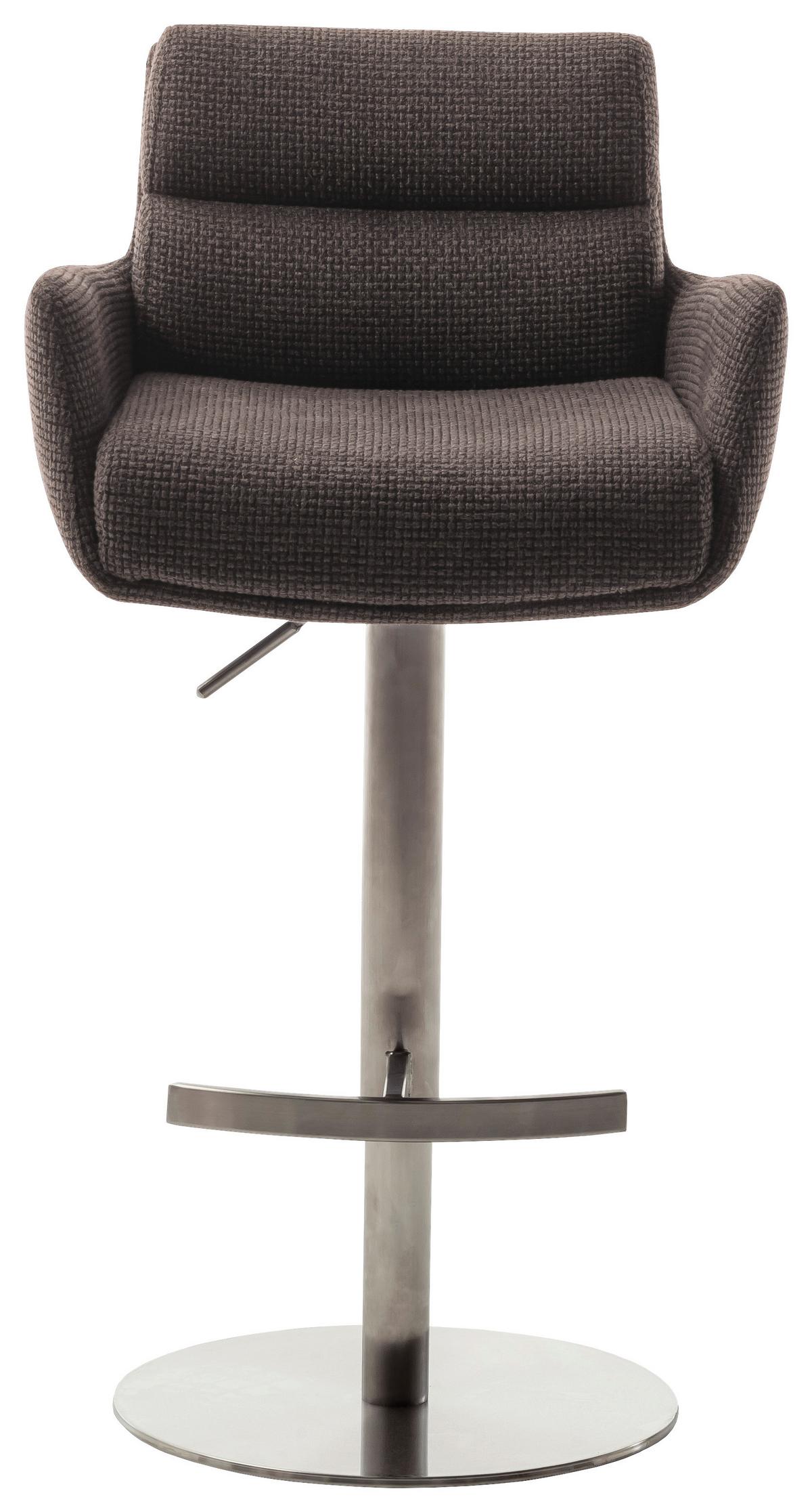 STOŁEK BAROWY LEXINGTON - kolor stalowy/cappuccino, Design, metal/tkanina (54/84/52cm) - Dieter Knoll