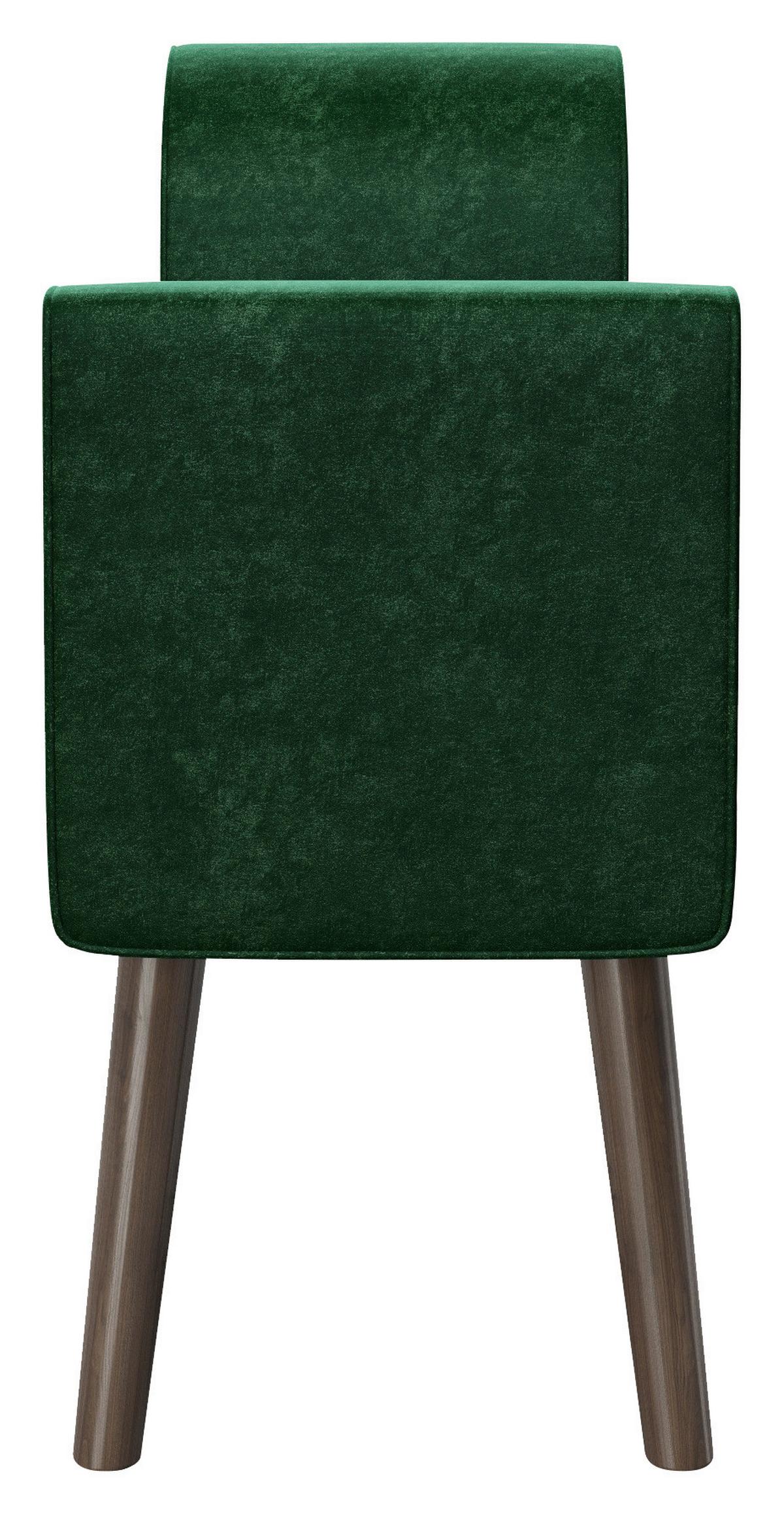 PLAYBOY Hockerbank Tiffany Samt Grün H: 54,50 cm - Walnussfarben/Grün, MODERN, Holz/Textil (92.7/54,5/30cm) - Playboy