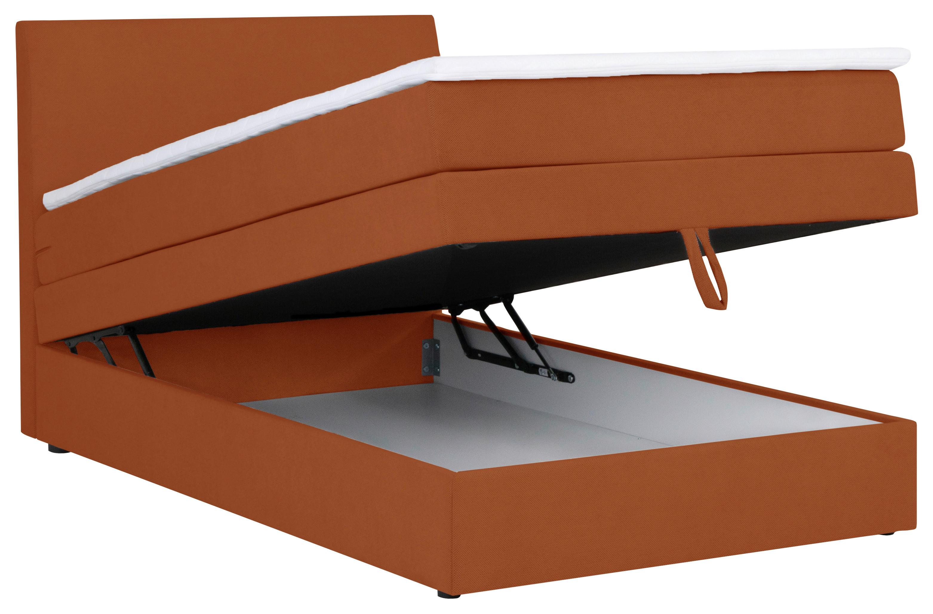 Boxspring Krevet Wickie - boje hrđe/crna, Konvencionalno, drvo/tekstil (90/200cm) - Modern Living