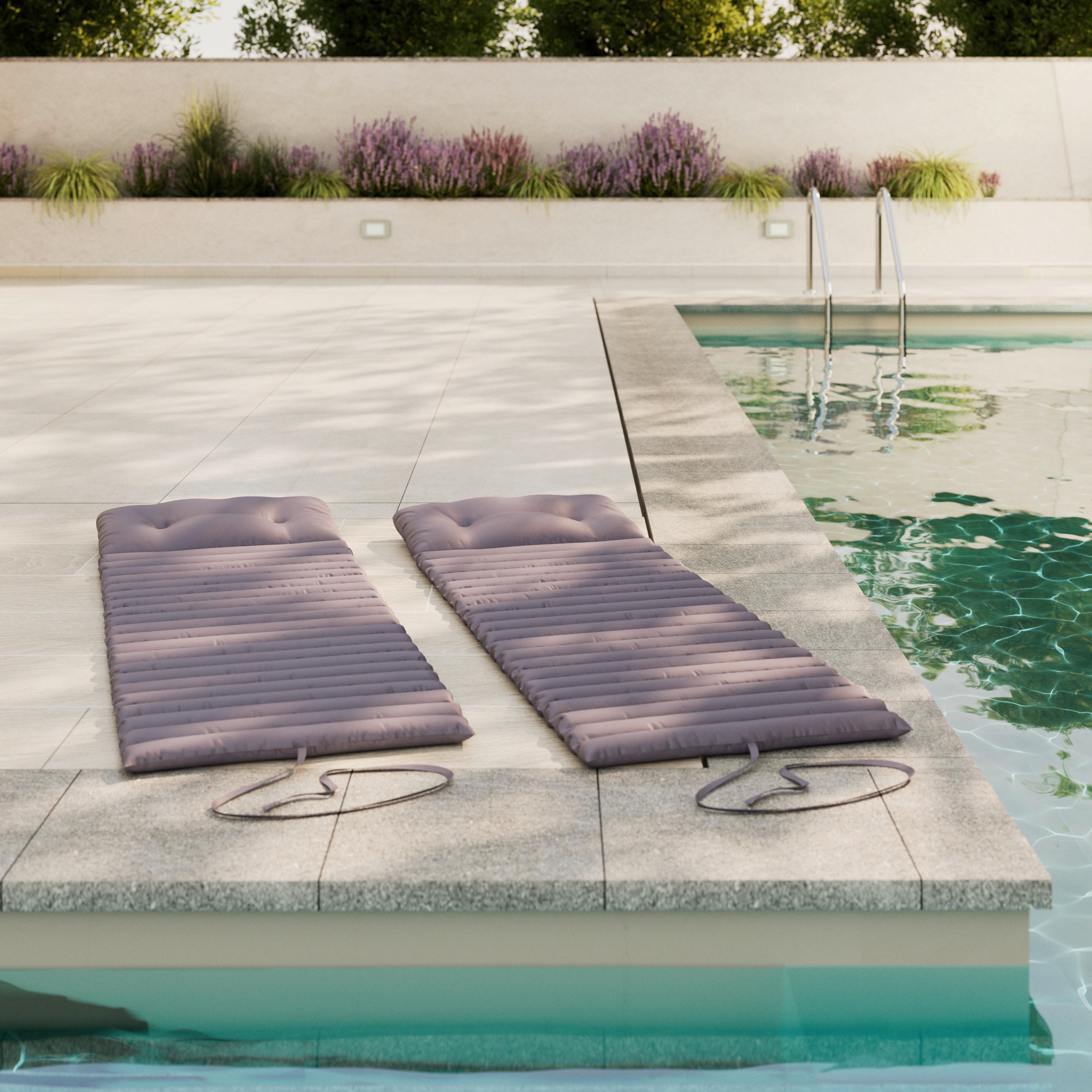 Liegenauflage Luna ca. 180x60x5 cm Grau - Grau, MODERN, Textil (180/5/60cm) - Bessagi Garden