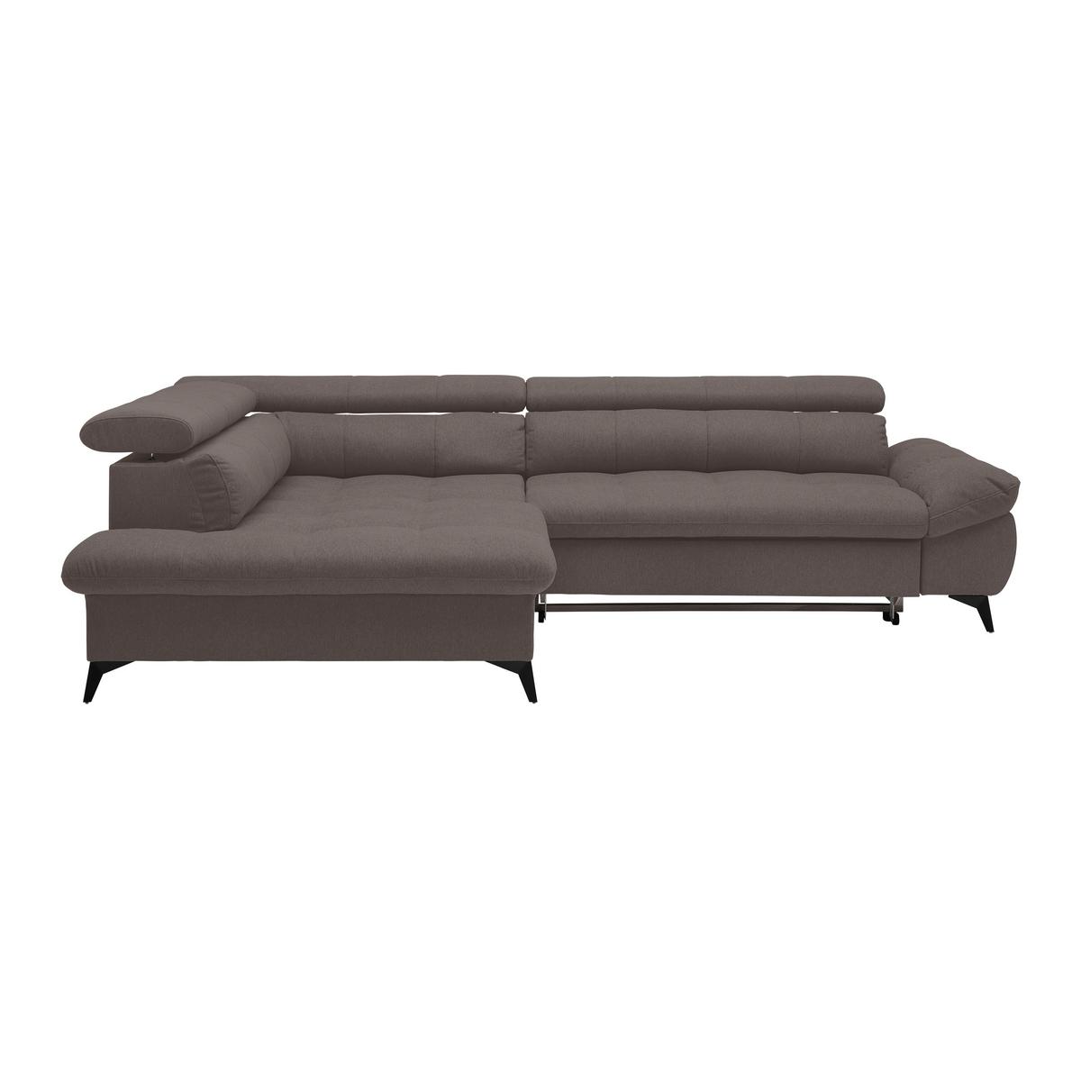 Wohnlandschaft Alberto Graphitfarben - Graphitfarben/Schwarz, MODERN, Textil/Metall (296/78/201cm) - Mömax